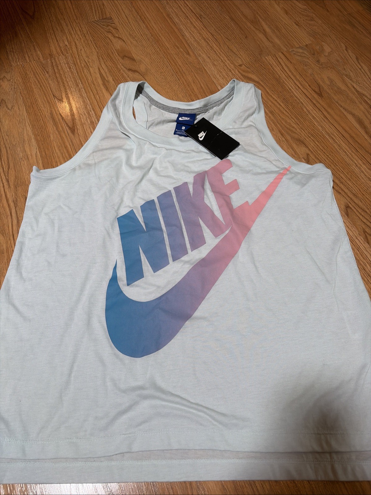 Nike Women’s XL Tank Top 890754-006 Blue Pink Gradient Logo Sleeveless NWT