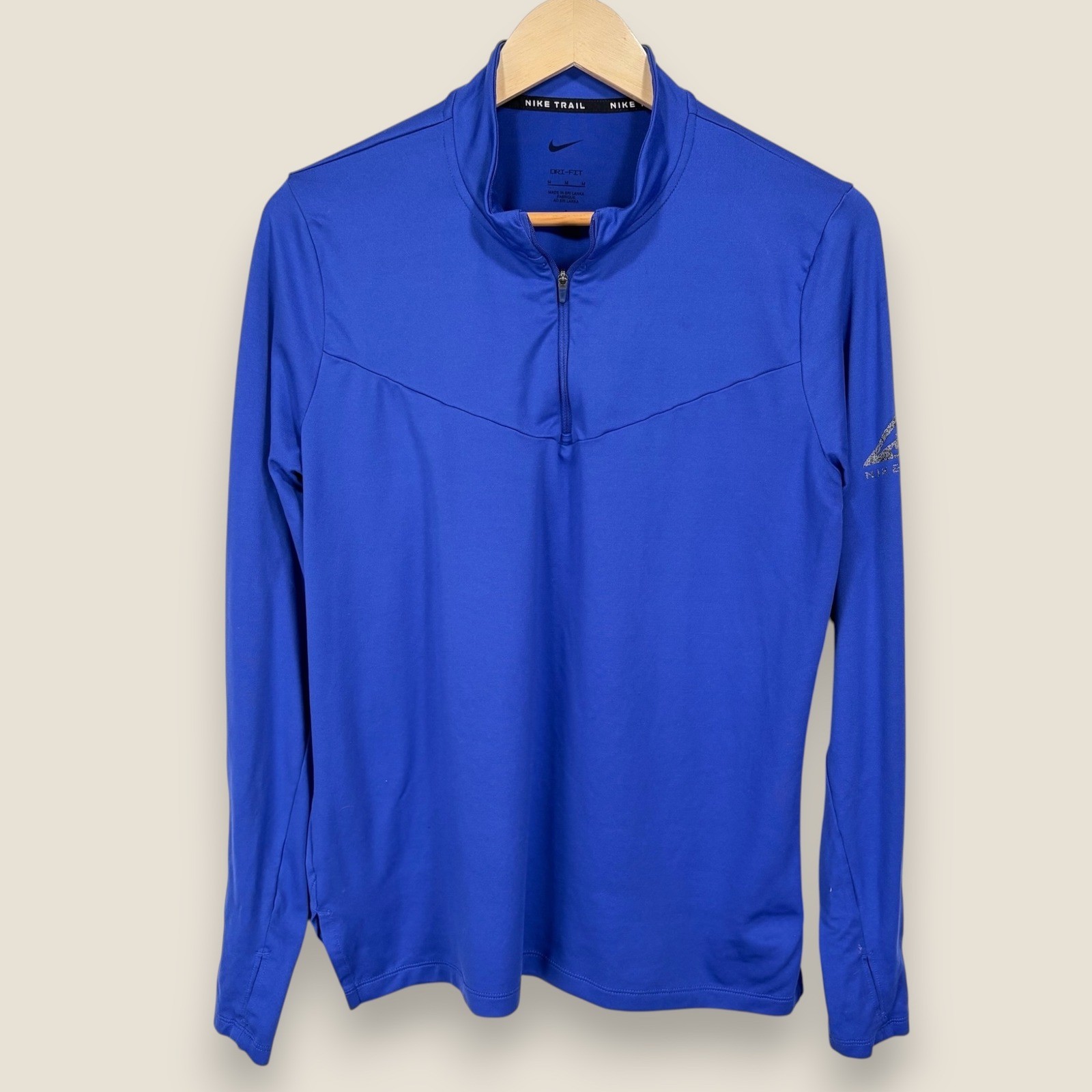 Nike Trail Element Women Midlayer Running Top Pullover Medium Blue Stretch Gym