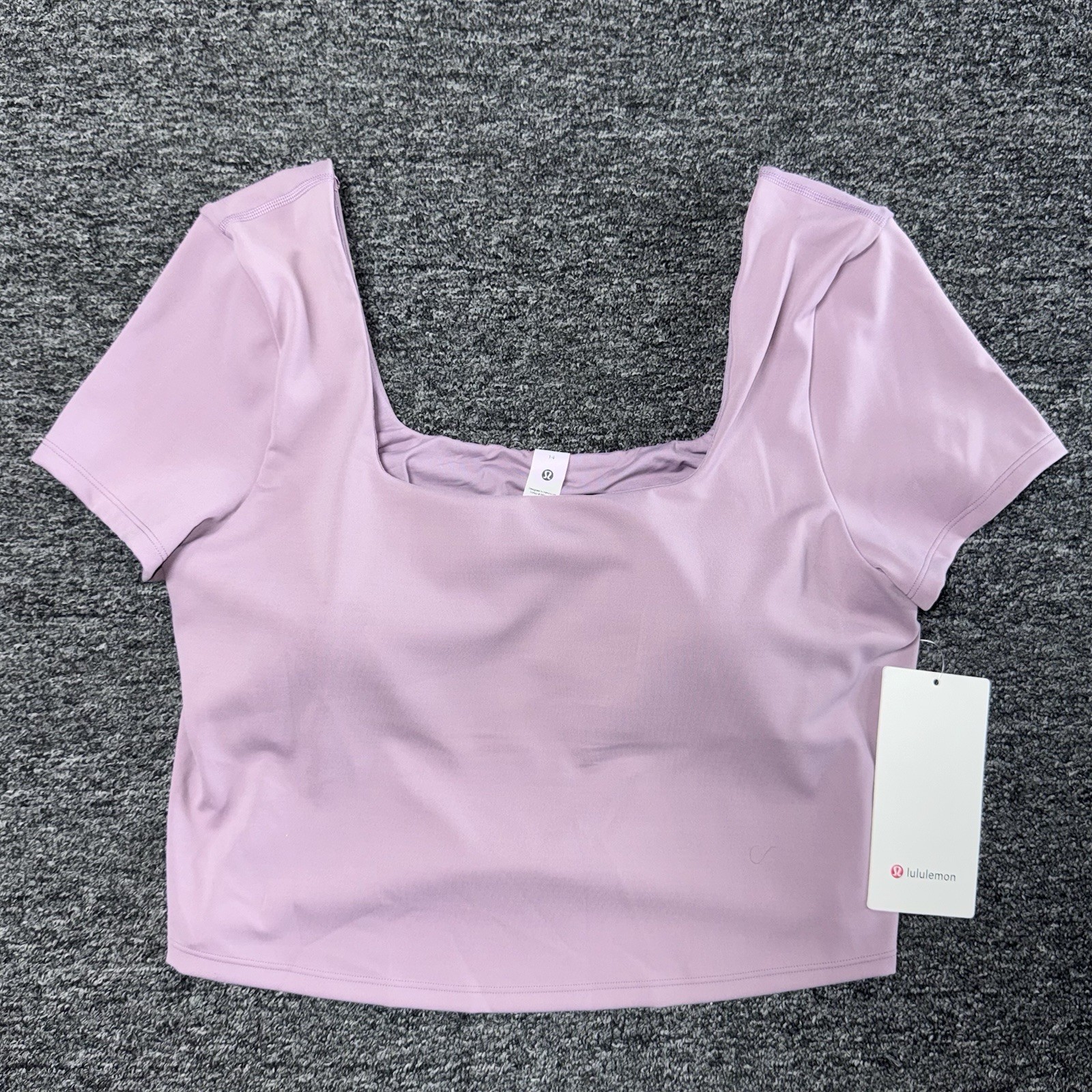 NWT Women’s Lululemon Wunder Under SmoothCover Square Neck Purple – Size 14