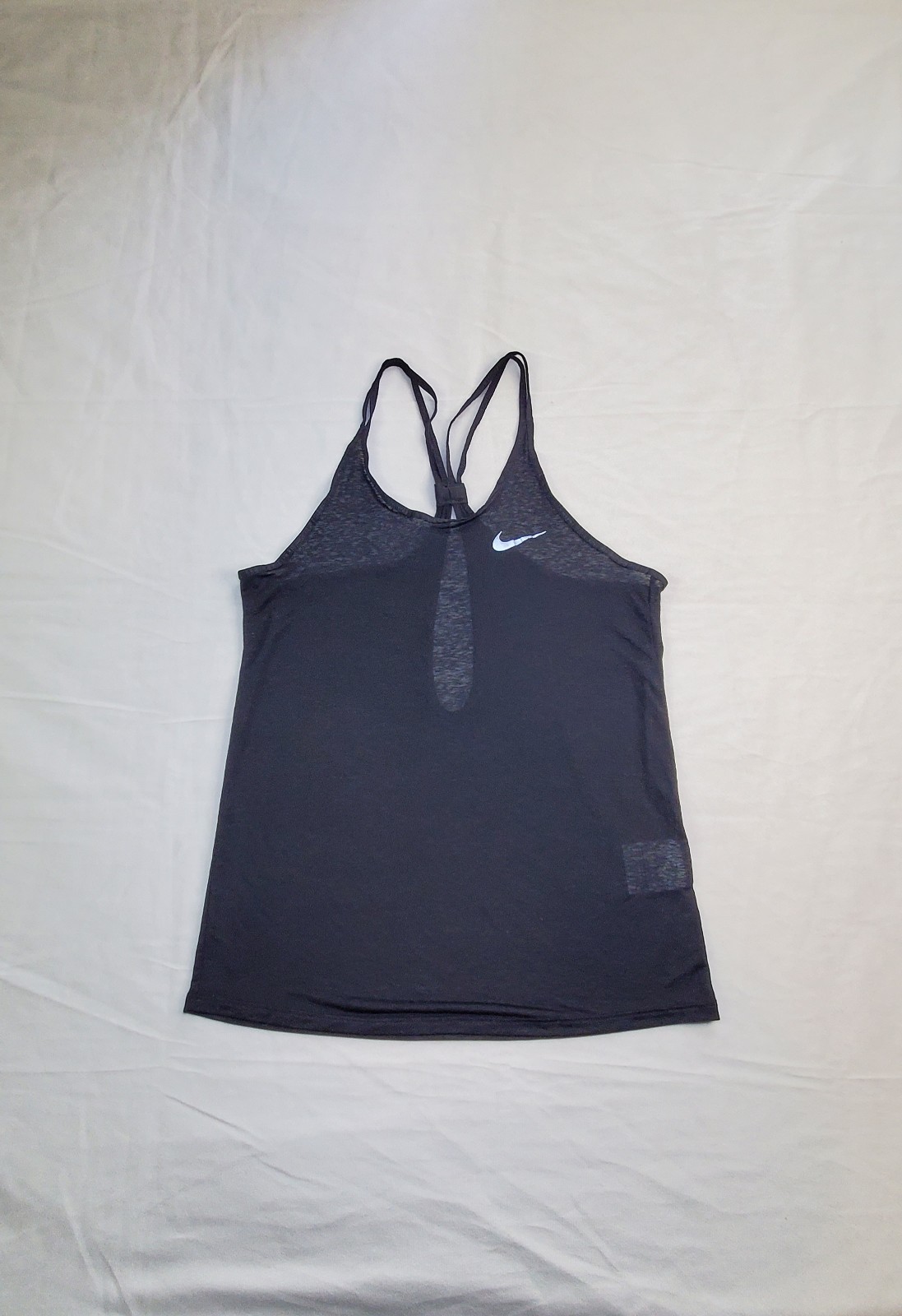 NIKE Dri-Fit Size XS Womens Black Mesh Racerback Tank Top Gym Ca10