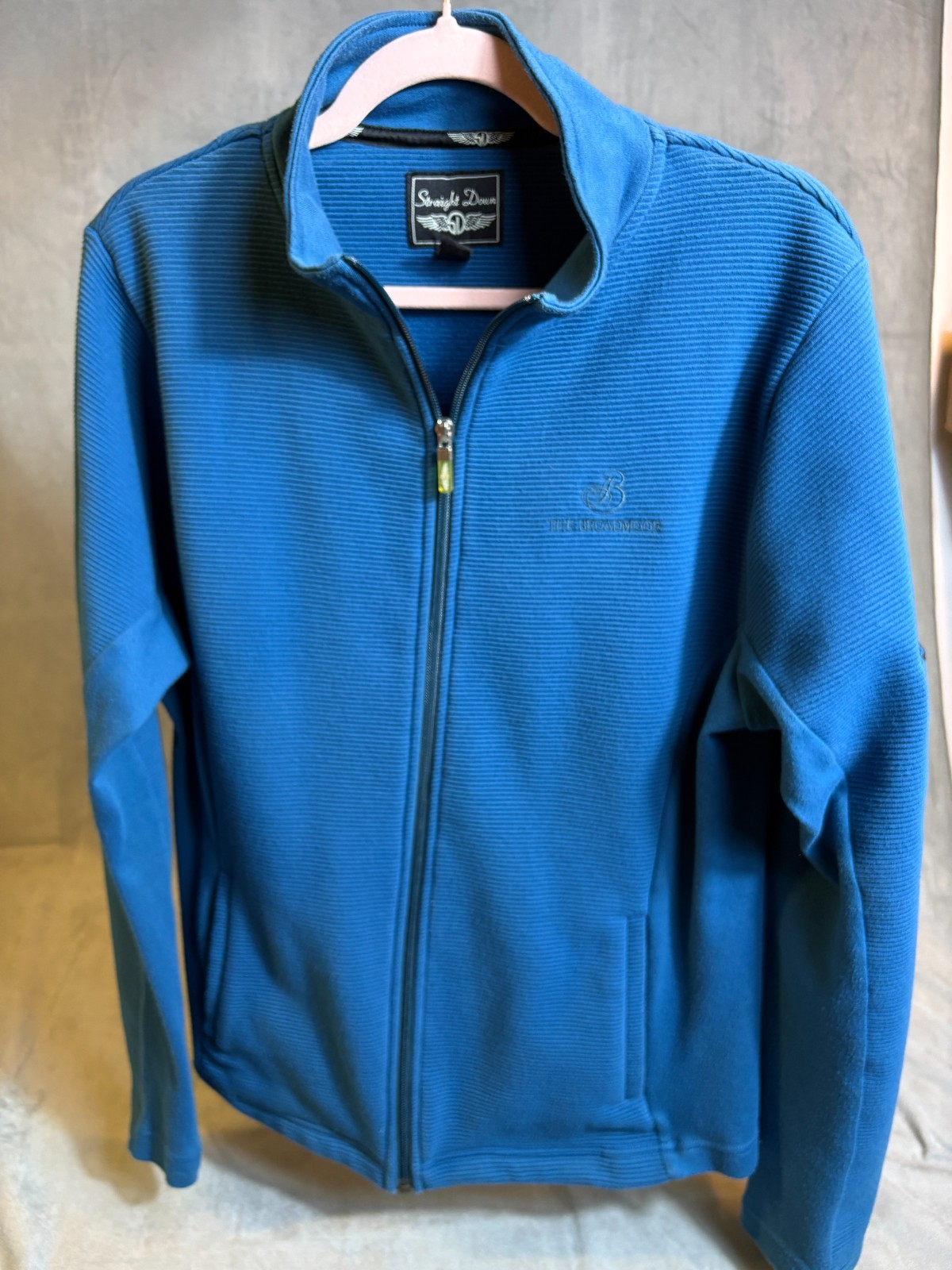 Straight Down Broadmoor Blue Pullover Womens 1/4 Zip Golf Performance Ribbed XL