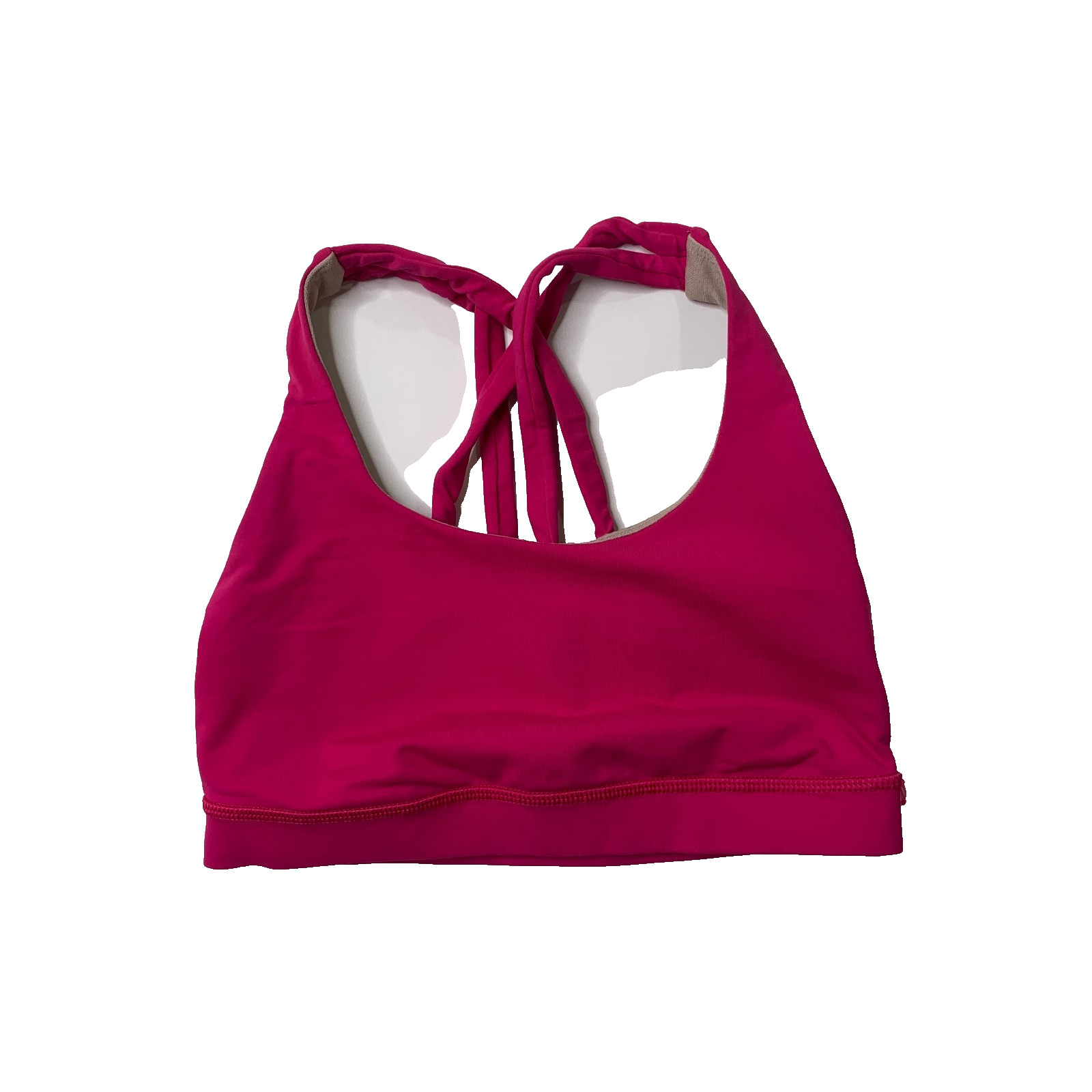 Lululemon Sports Bra Womens 4 Honeysuckle Energy Strappy Gym Training Unpadded