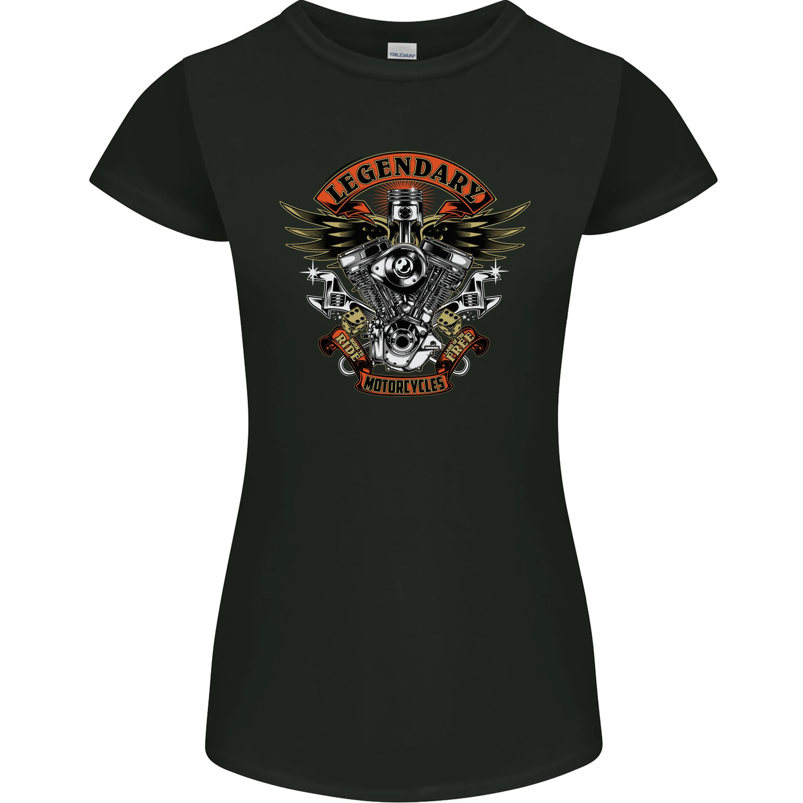 Legendary Motorcycles Motorbike Biker Womens Petite Cut T-Shirt