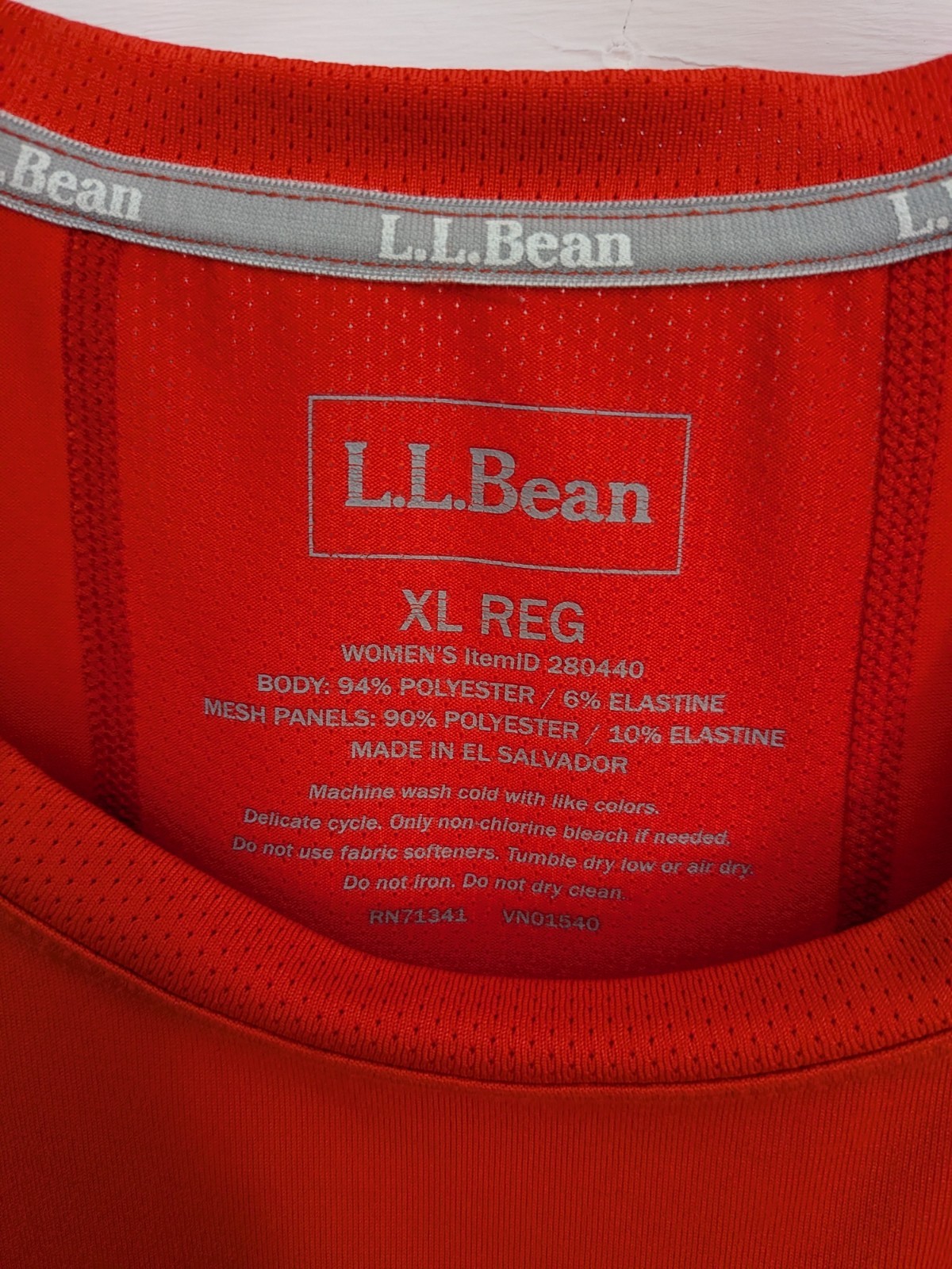 LL Bean Athletic Performance Trail Top Orange Short Sleeve XL #280440 Women’s
