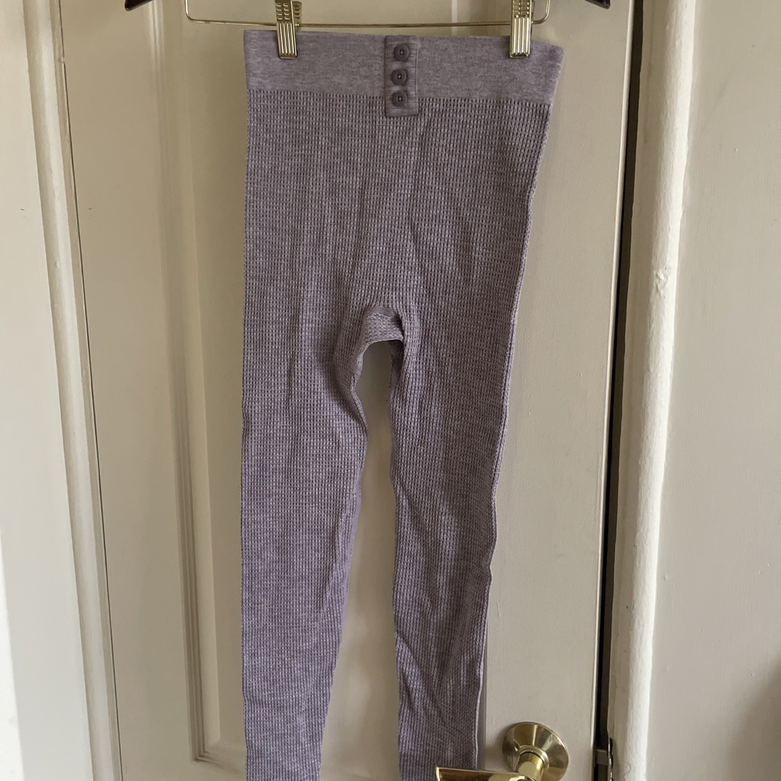 Fabletics 2 piece set Purple Ribbed Top /matching bottom lounge ribbed Med