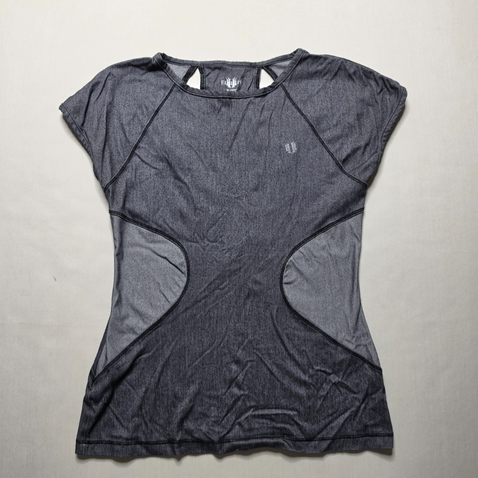 Eleven By Venus Short Sleeve Athletic Top Women Size Medium Gray R7