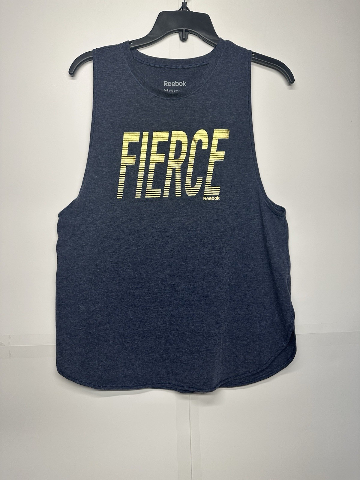 Reebok Blue Yellow Fierce Sleeveless Tank Top Shirt Women M Athletic Workout