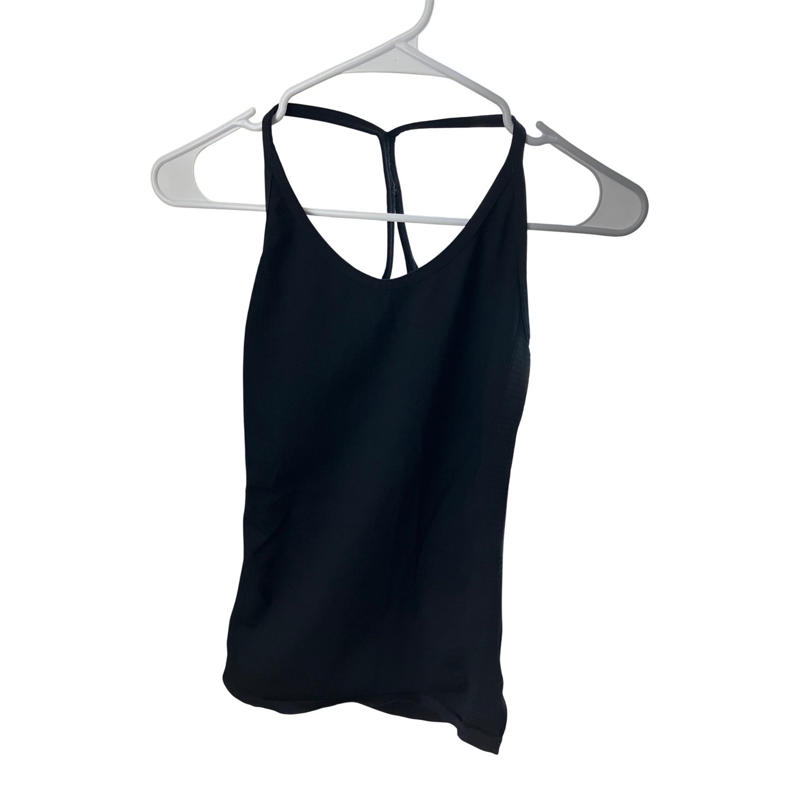 Lole Women Black Ribbed Seamless Racerback Athletic Tank Top XS S Activewear