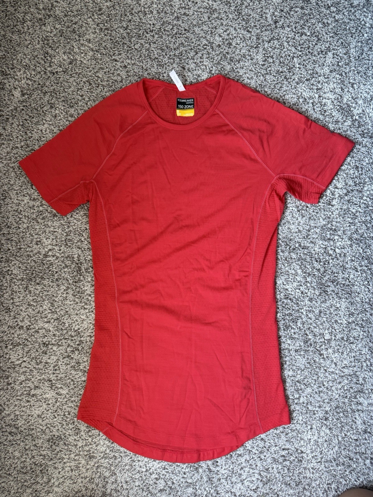 Icebreaker Merino Wool 150 Zone Crew SS T-Shirt Base Layer Berry Red Womens S