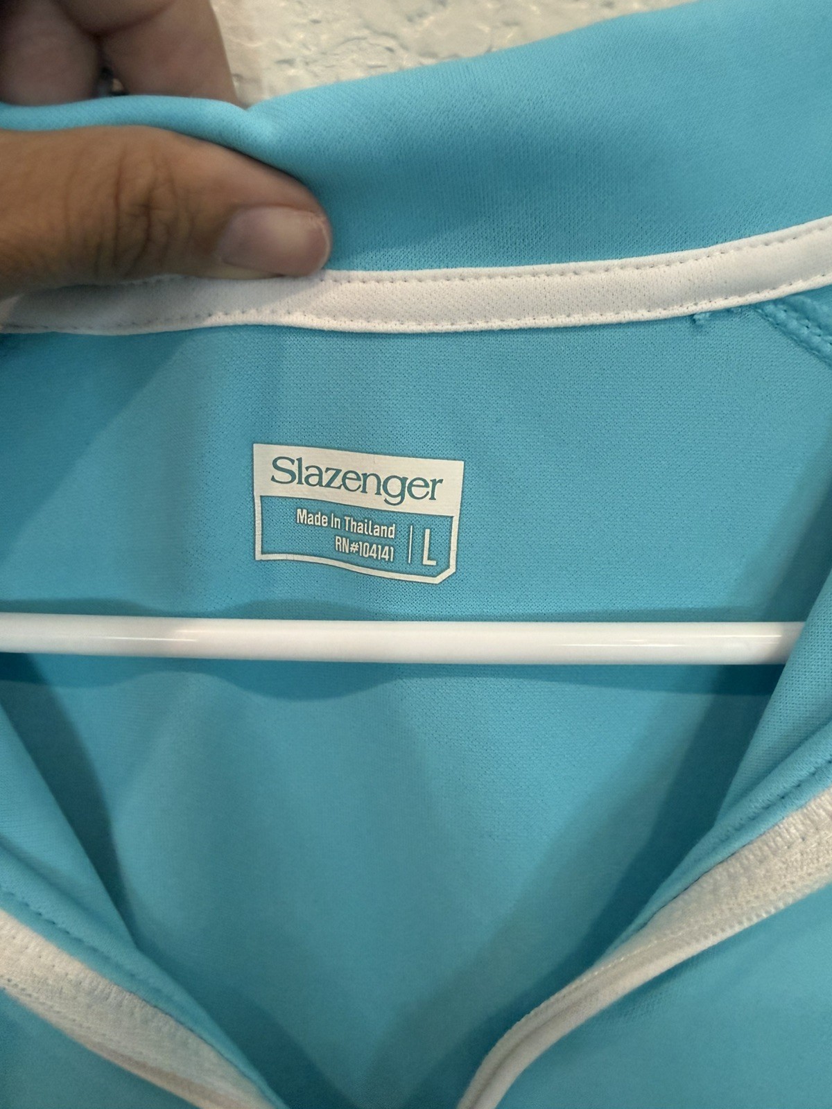 Slazenger Activewear Shirt Women’s Size L Turquoise White Half Zip
