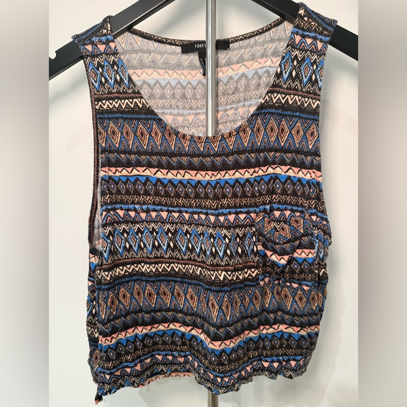 Forever 21 Aztec Geometric Crop Tank Top XS – Boho Tribal Print