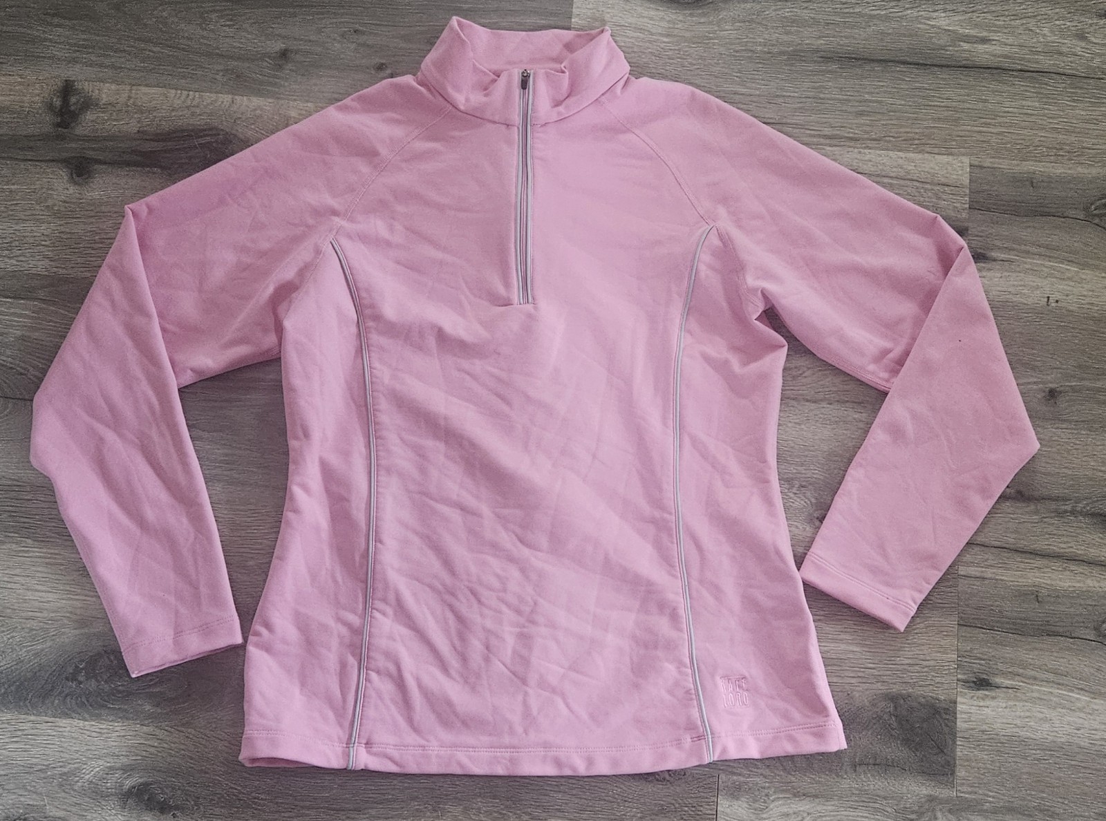 Kate Lord Women’s Pink Quarter Zip Long Sleeve Performance Pull Over Size Large