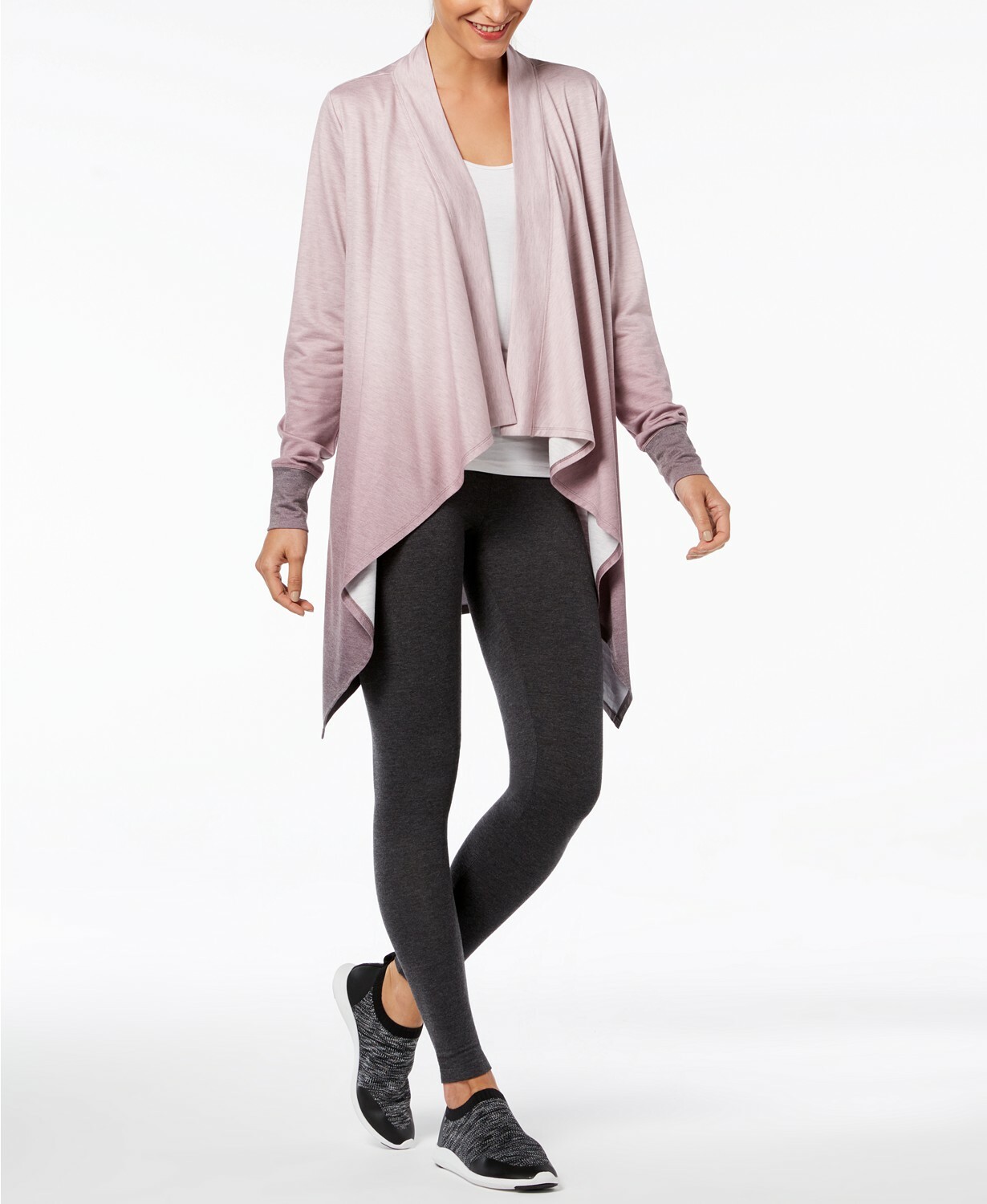 Ideology Dip-Dyed Open Front Cardigan Wrap