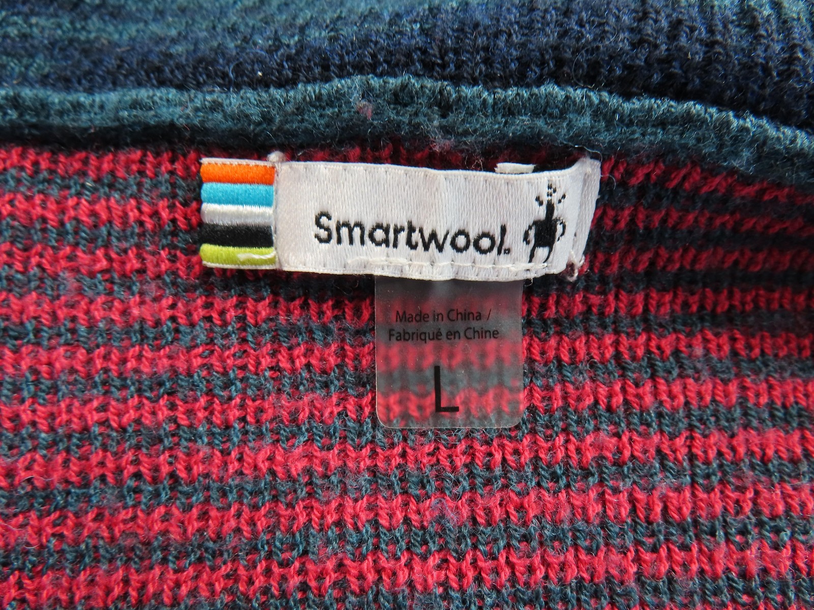 Smartwool Pullover Womens Large Red Camo Hooded 1/4 Zip Merino Wool Knit Top
