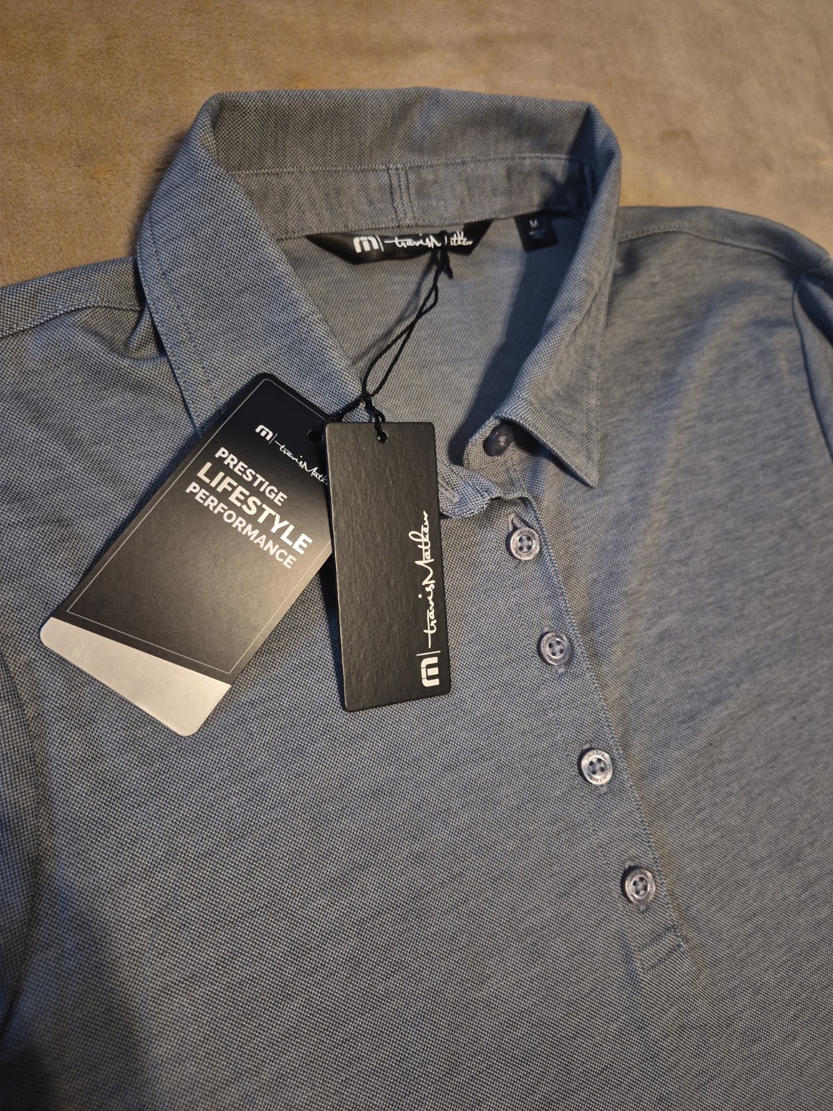 NEW Travis Mathew Prestige Performance womens polo shirt MEDIUM Gray