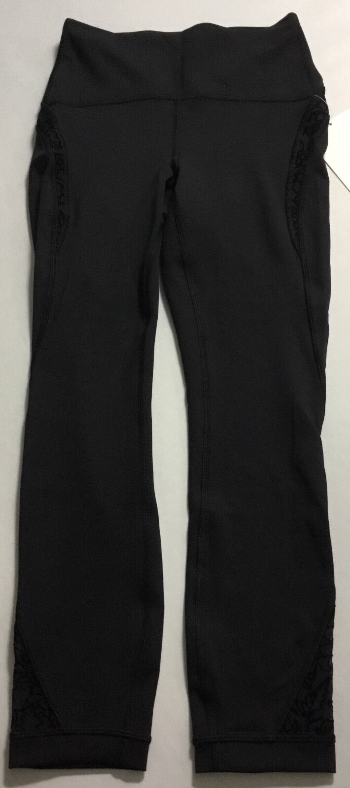 Lululemon Women Wunder Under HR Crop 23” Flocked LW6AYES Black Size 8