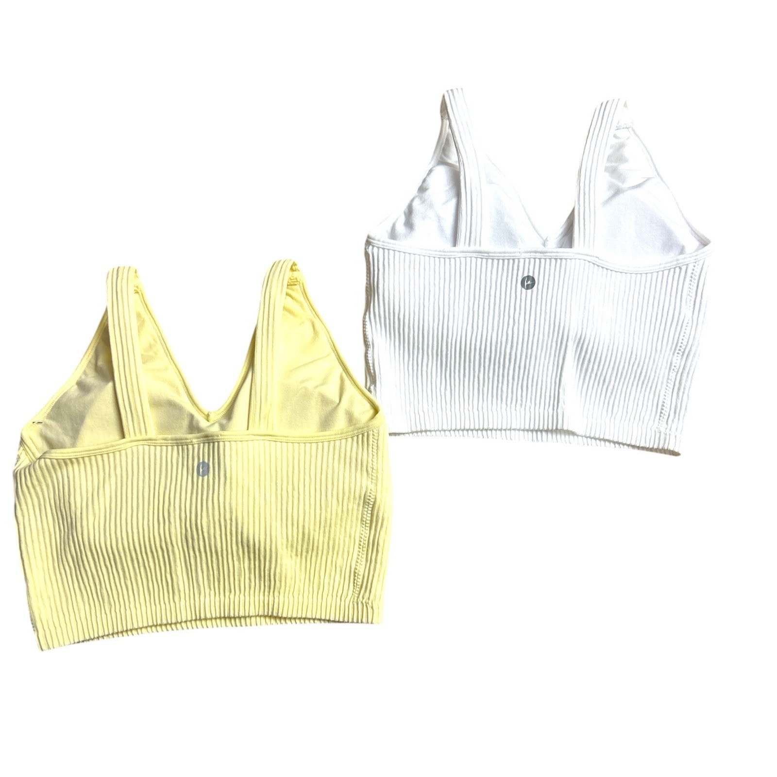 90 Degree By Reflex~Daffodil & White LARGE Stone Wash Alamo Bra~GREAT FIT!