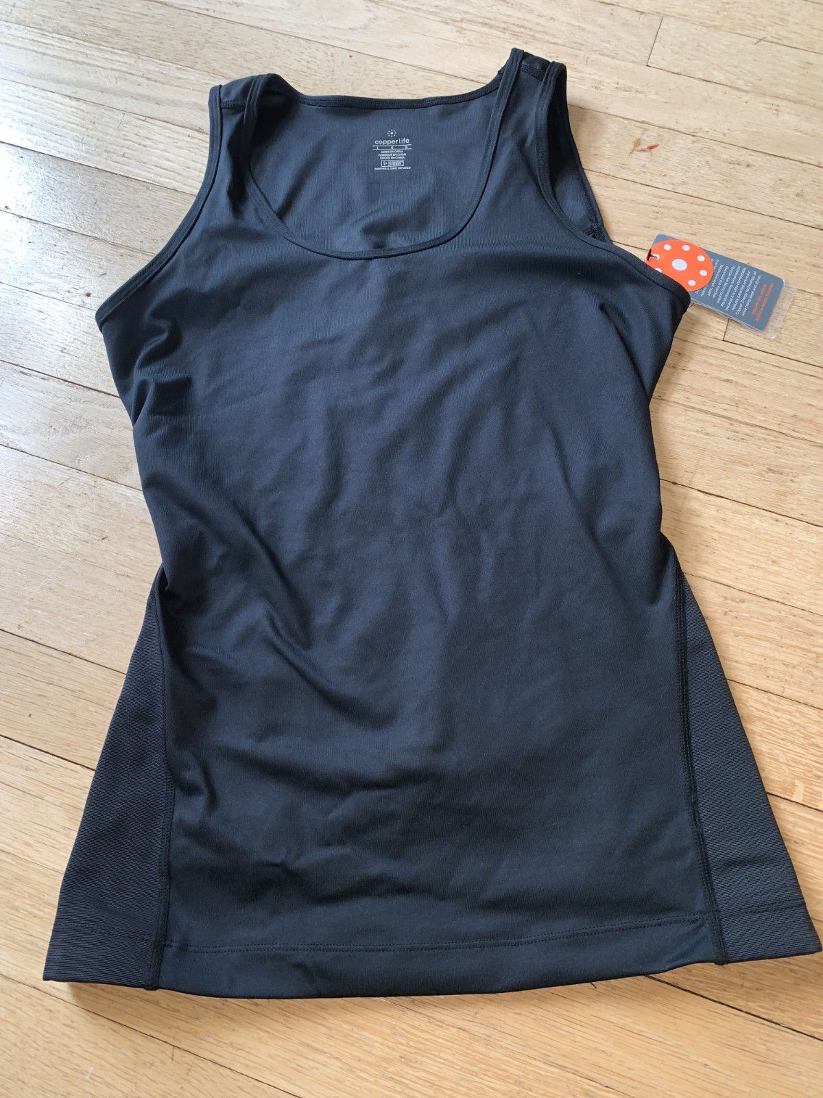 NWT Copper Life Tank Womens Large Lower Back Support Tank Ladies Black Top