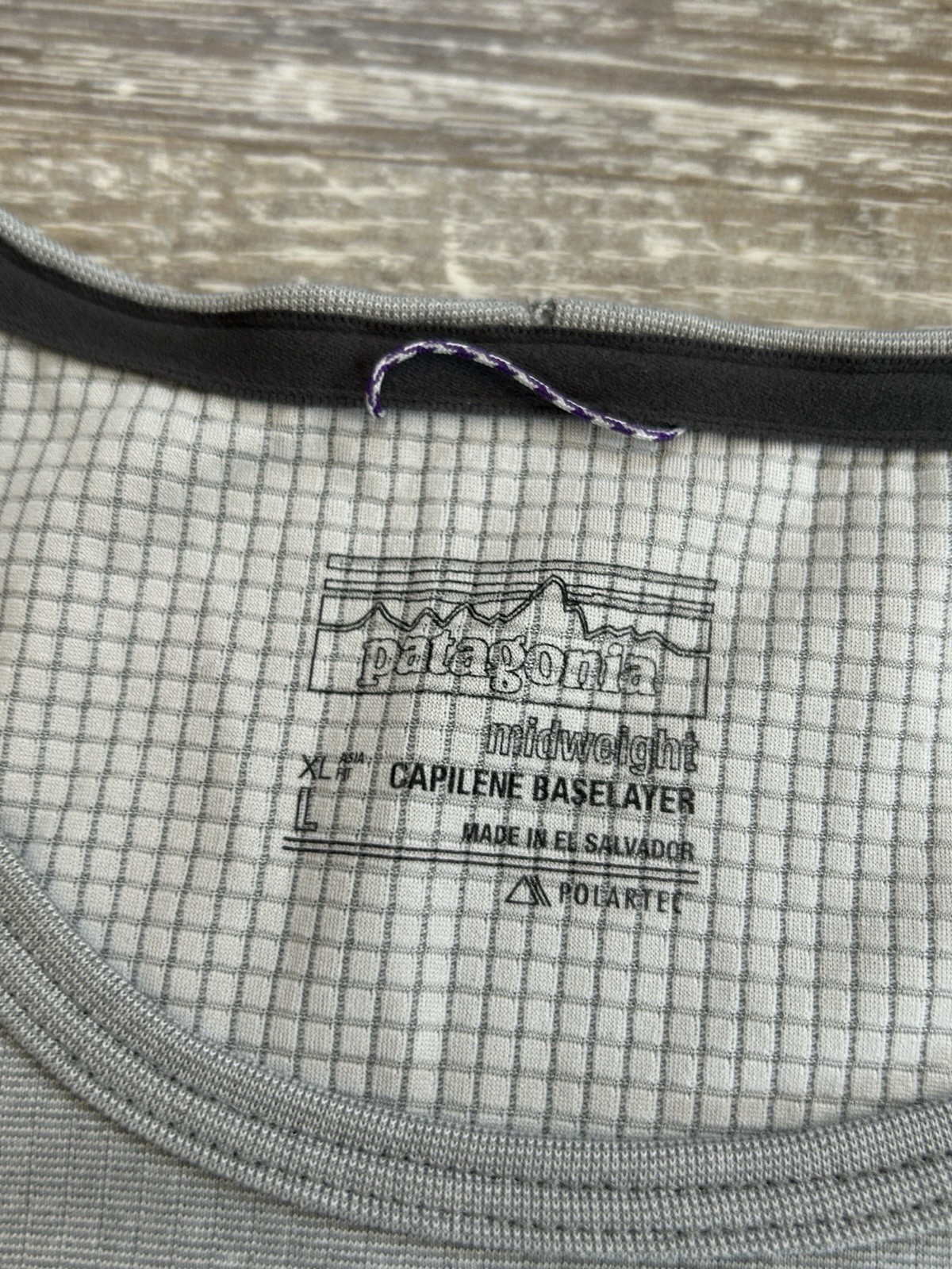 Patagonia Capilene Midweight Baselayer Women’s Large Gray Polartec Waffle Lined