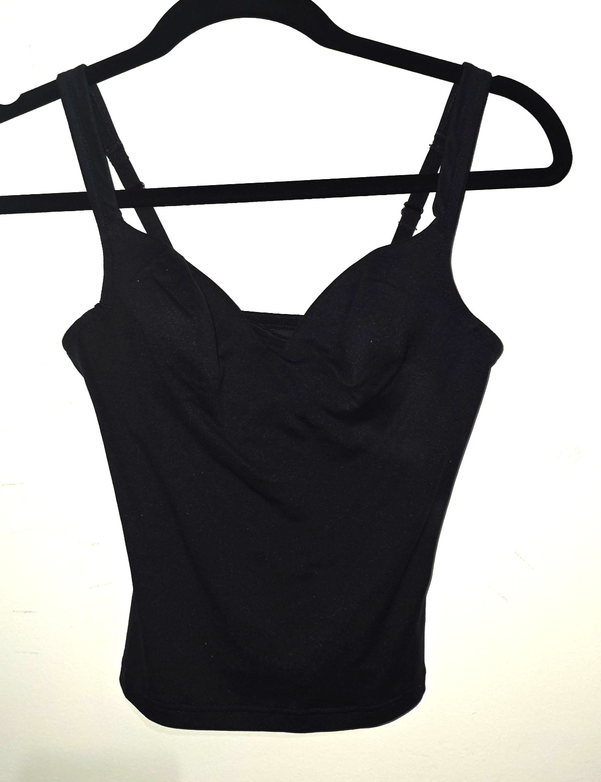 Victoria’s Secret Fitted Tank Top with Built In Bra Size 34B Black