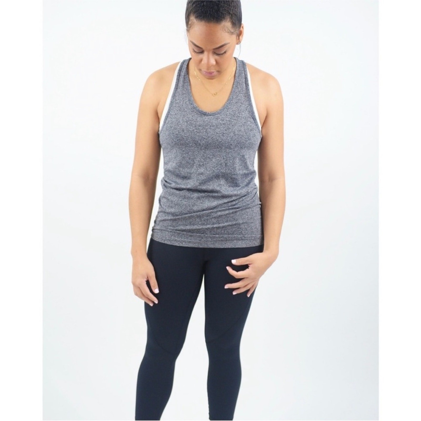 Zyia Active Gray Fog Copper Charged Racerback Tank, EUC, Size Medium