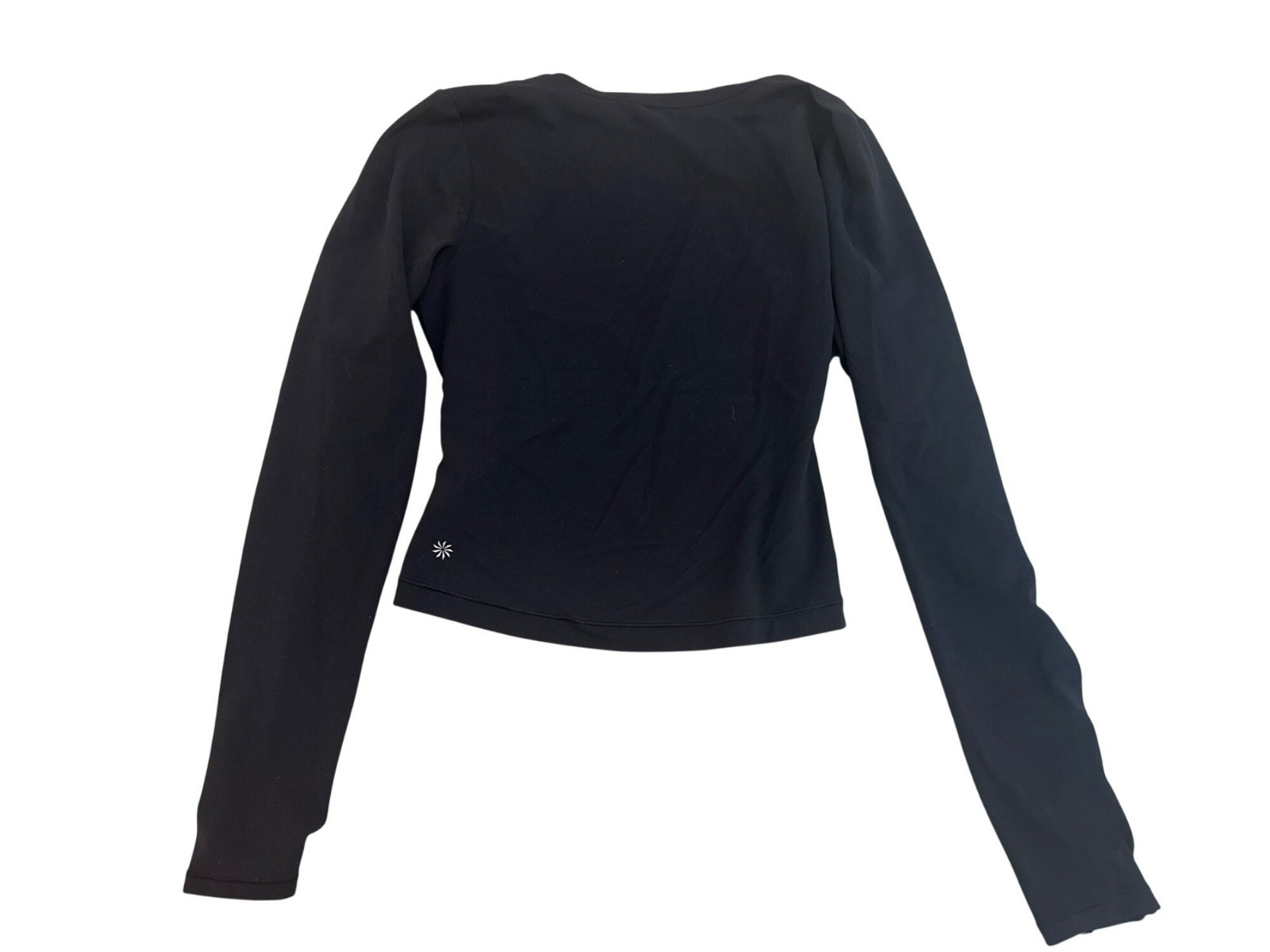 Athleta Wrap Top M Nylon & Elastane Blend Black Long Sleeve Athleisure Yoga