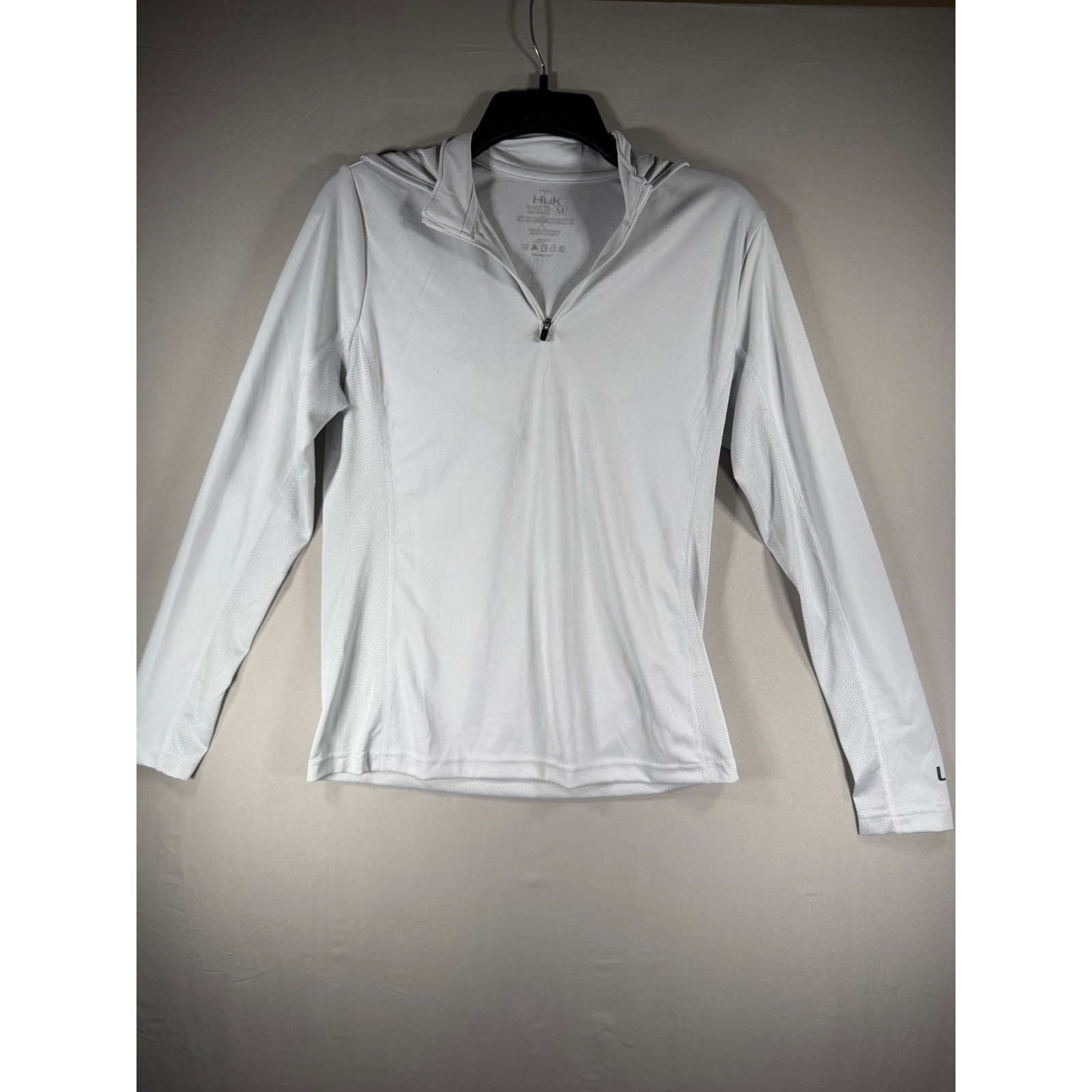 Huk Fishing Womens Pursuit Quarter Zip Hoodie Sun Shirt White Medium Performance
