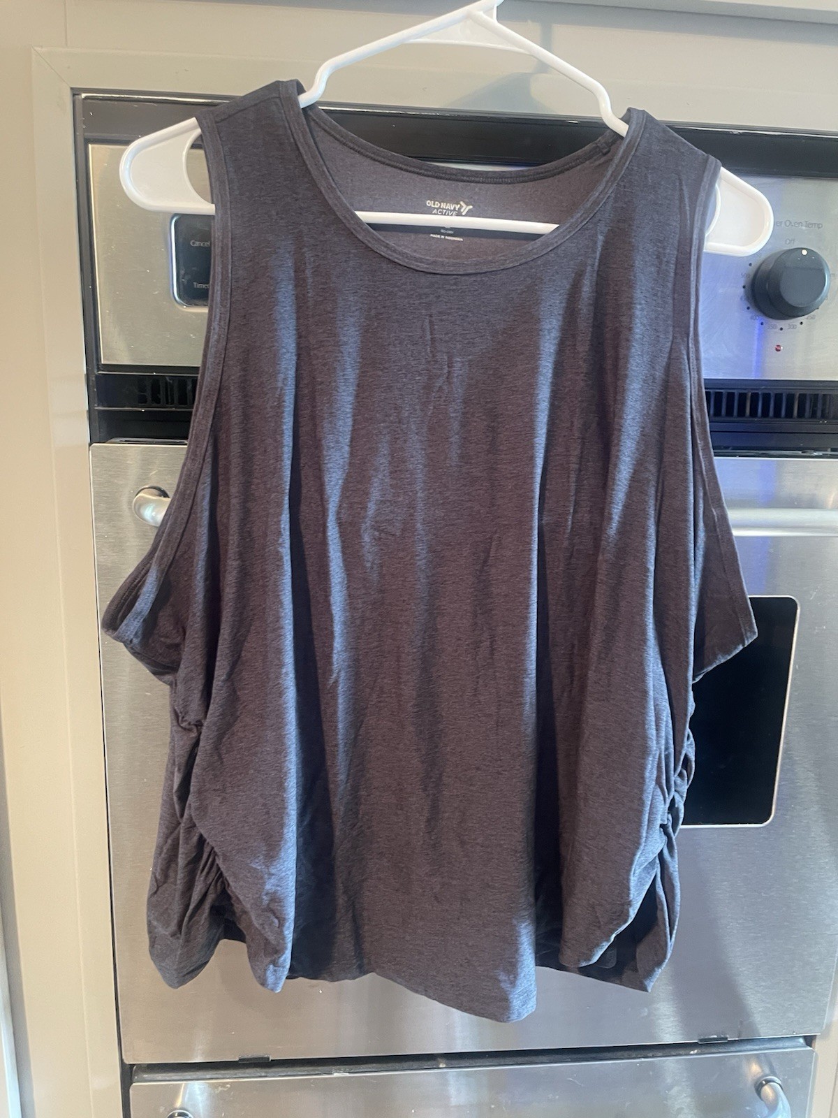 Old Navy CloudMotion Ruched Tank-Heather Grey-Size 2X-NWT