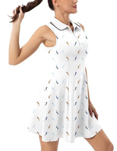 FKEEP WOMEN’S TENNIS GOLF DRESS SPORT ACTIVEWEAR WORKOUT ATHLETIC ZIP V NECK
