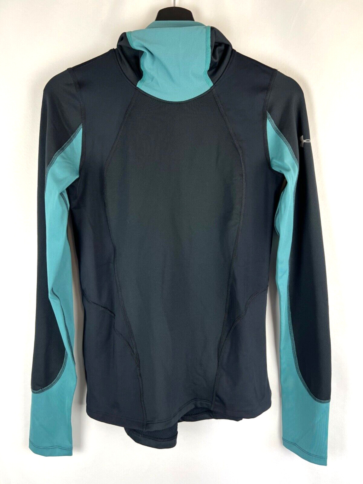 NEW $79 Under Armour Women’s Black Blue Coldgear Reactor Run Balaclava Hoodie XS