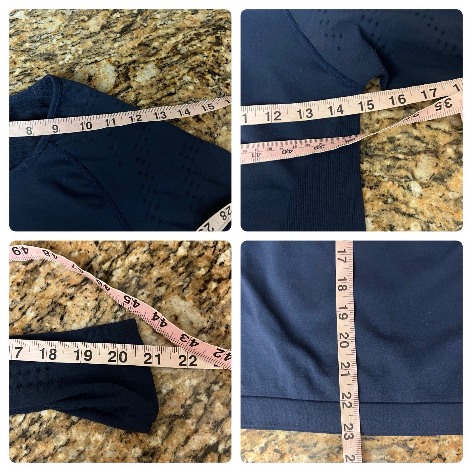 MPG Sport Blue Long Sleeve Athletic Top Womens S Seamless Base Layer Yoga Gym