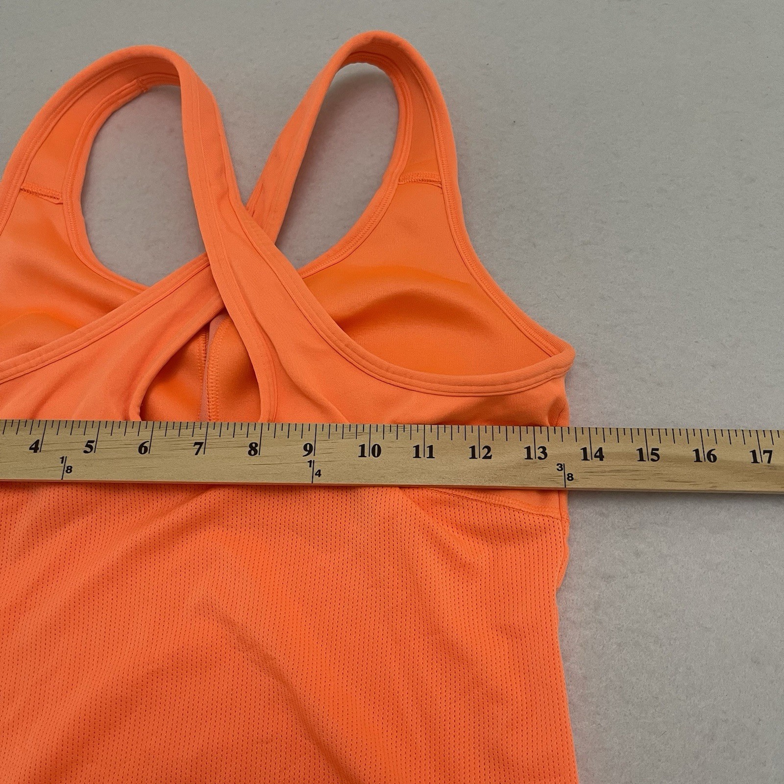 Athleta Orange Racerback Built In Shelf Bra Workout Tank Top Women’s XS Athletic