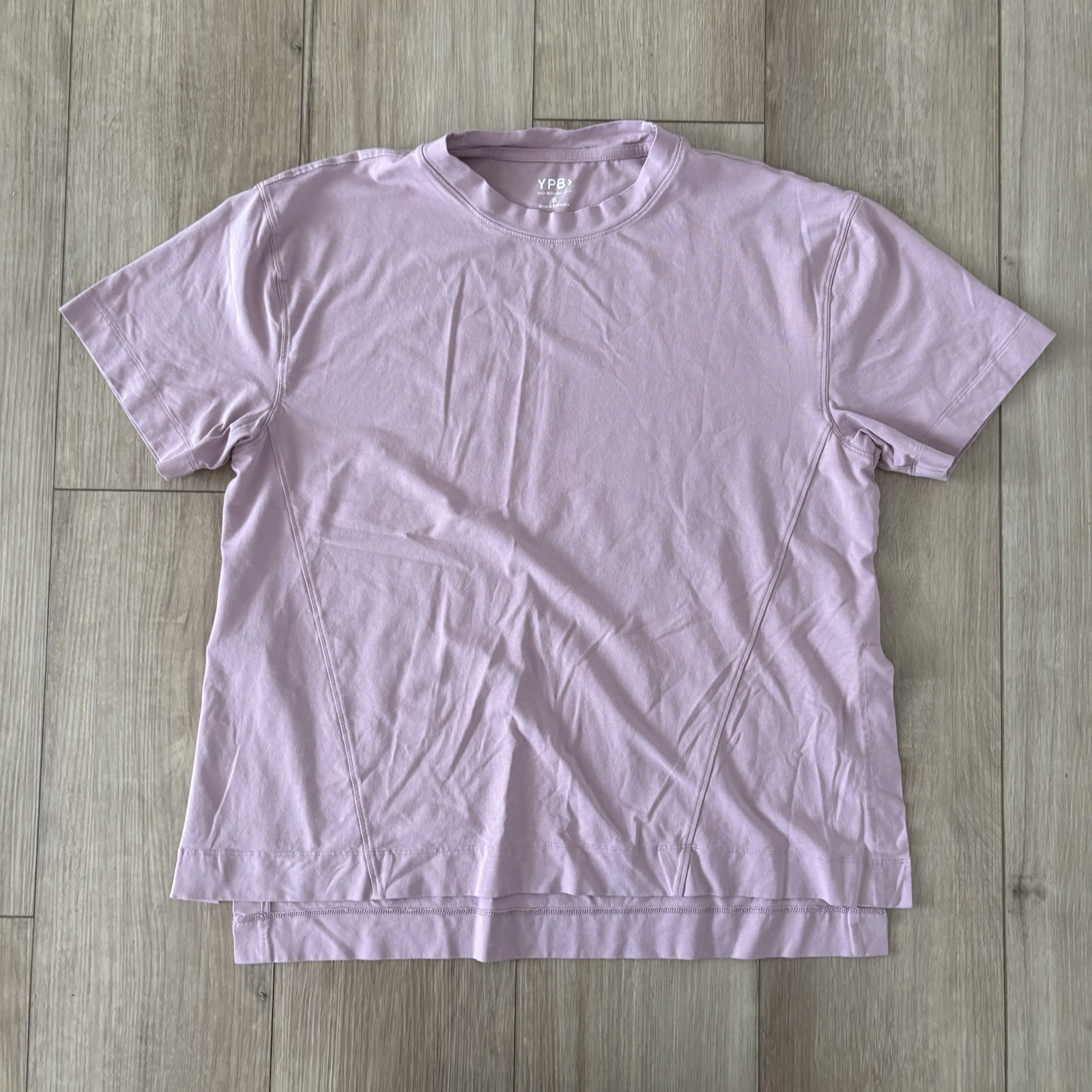 Abercrombie & Fitch YPB Active Cotton Blend Easy Tee Light Pink Side Slit Small