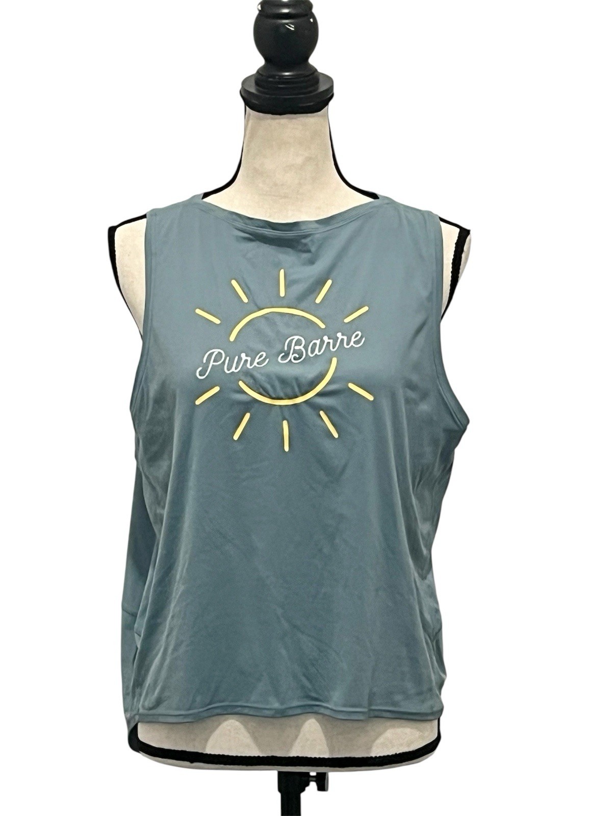 Pure Barre Tank Top Size 6 Green Loose Graphic Dance Ballet Athletic