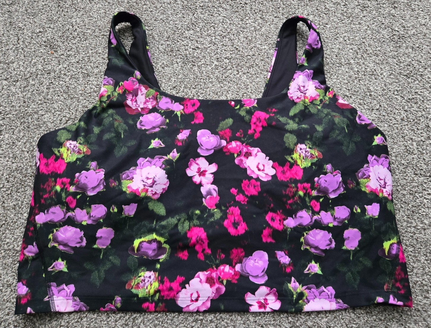 Old Navy Active floral workout top built-in padded sports bra womens XXL