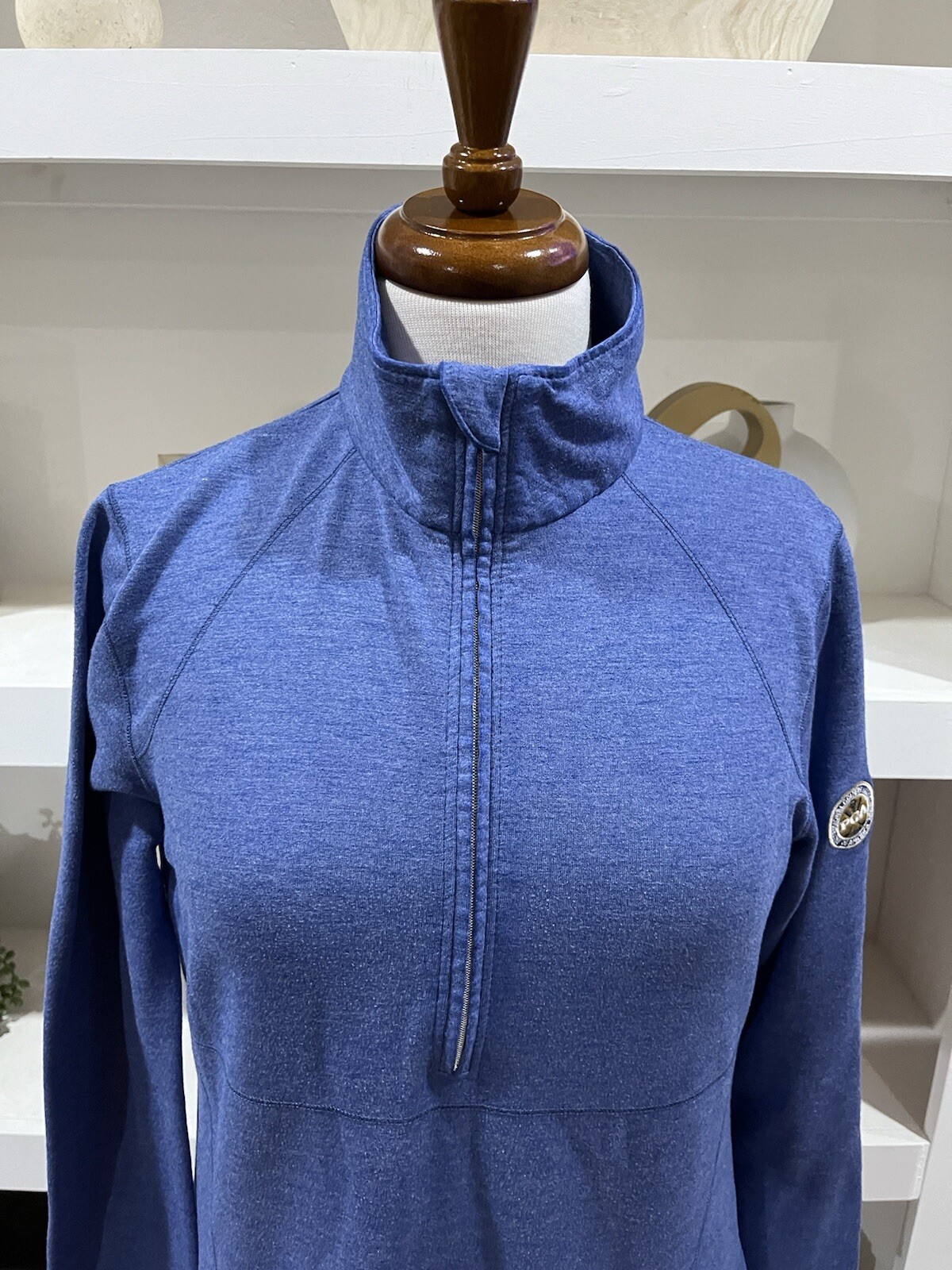 Kate Lord Performance 1/4 Zip Pullover Top Womens medium blue golf pga