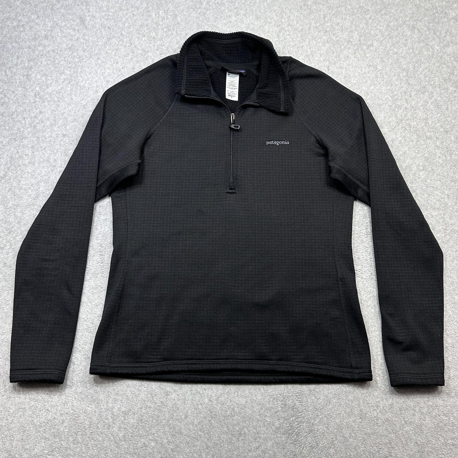 Patagonia R1 Fleece Pullover Womens Small Black 1/4 Zip Baselayer Regulator Top