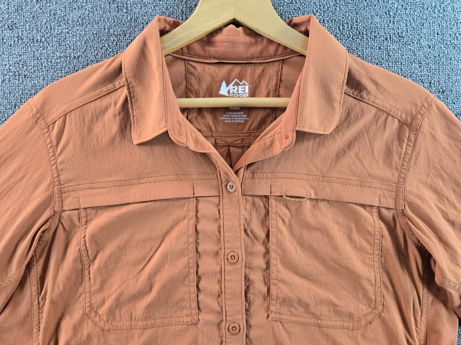 REI Co Op Sahara Shirt Women’s Large Peach Long Sleeve Fishing Hiking Quick Dry