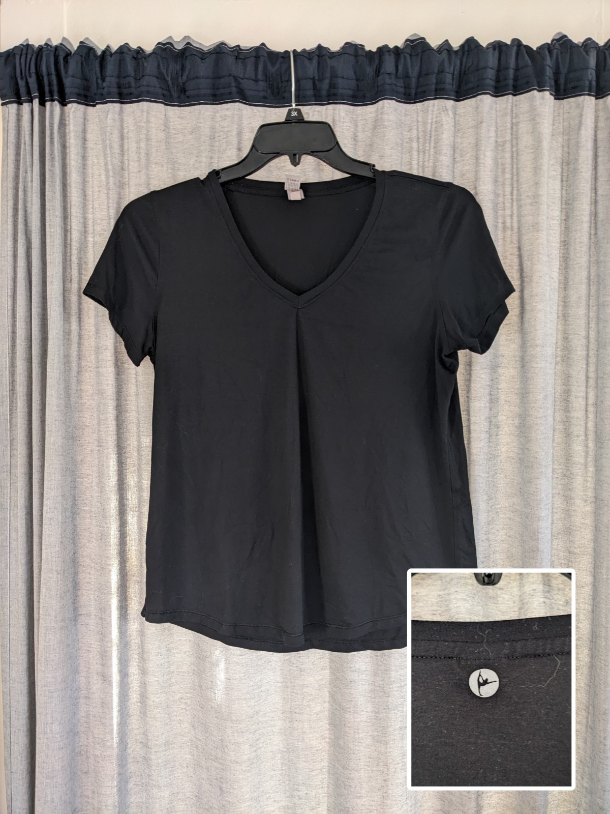 90 Degree by Reflex Top Women’s M Black Lightweight Yoga Exercise Workout