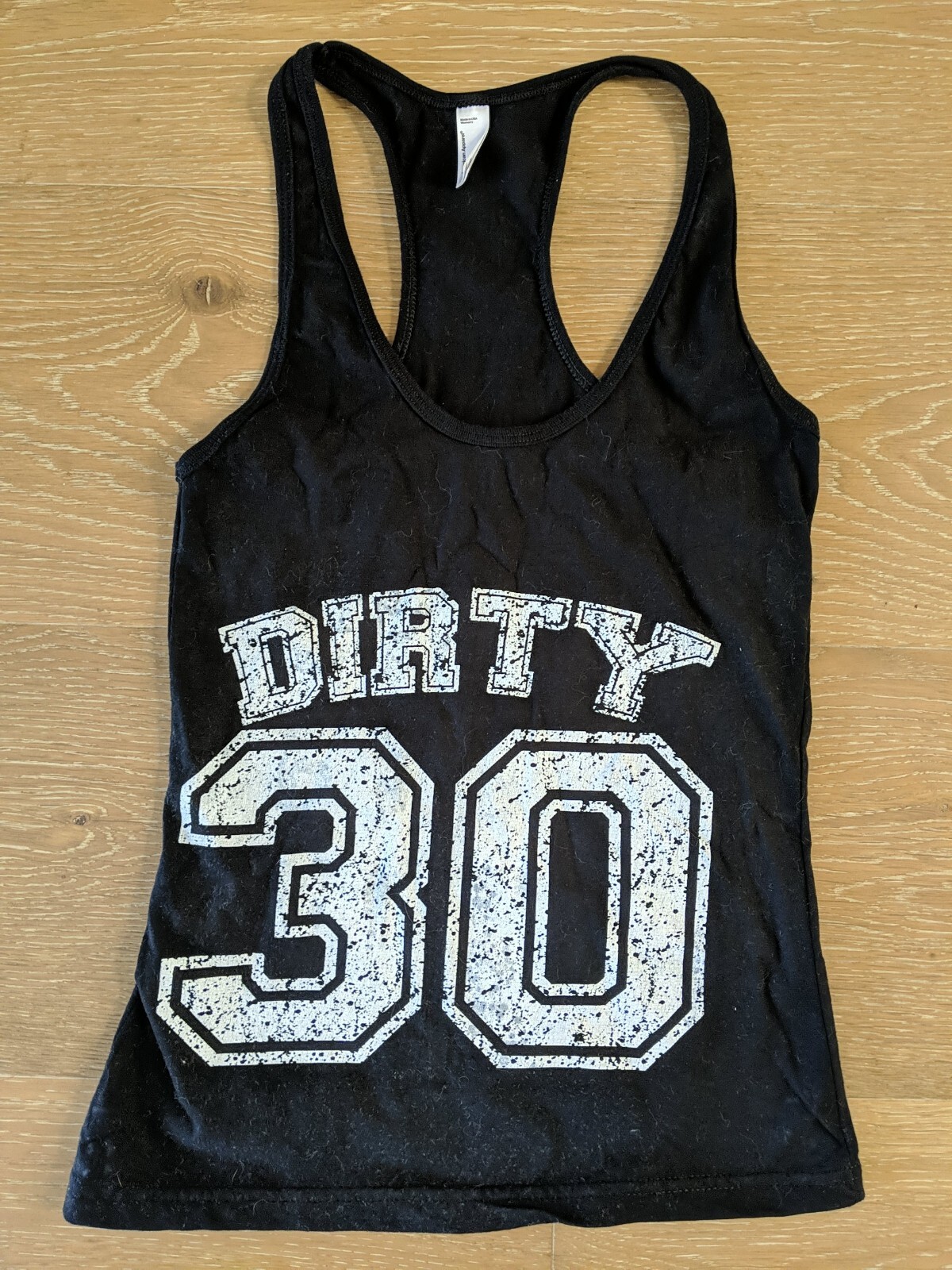 Dirty 30 Fitted Racer Back Singlet American Apparel – Black / XS