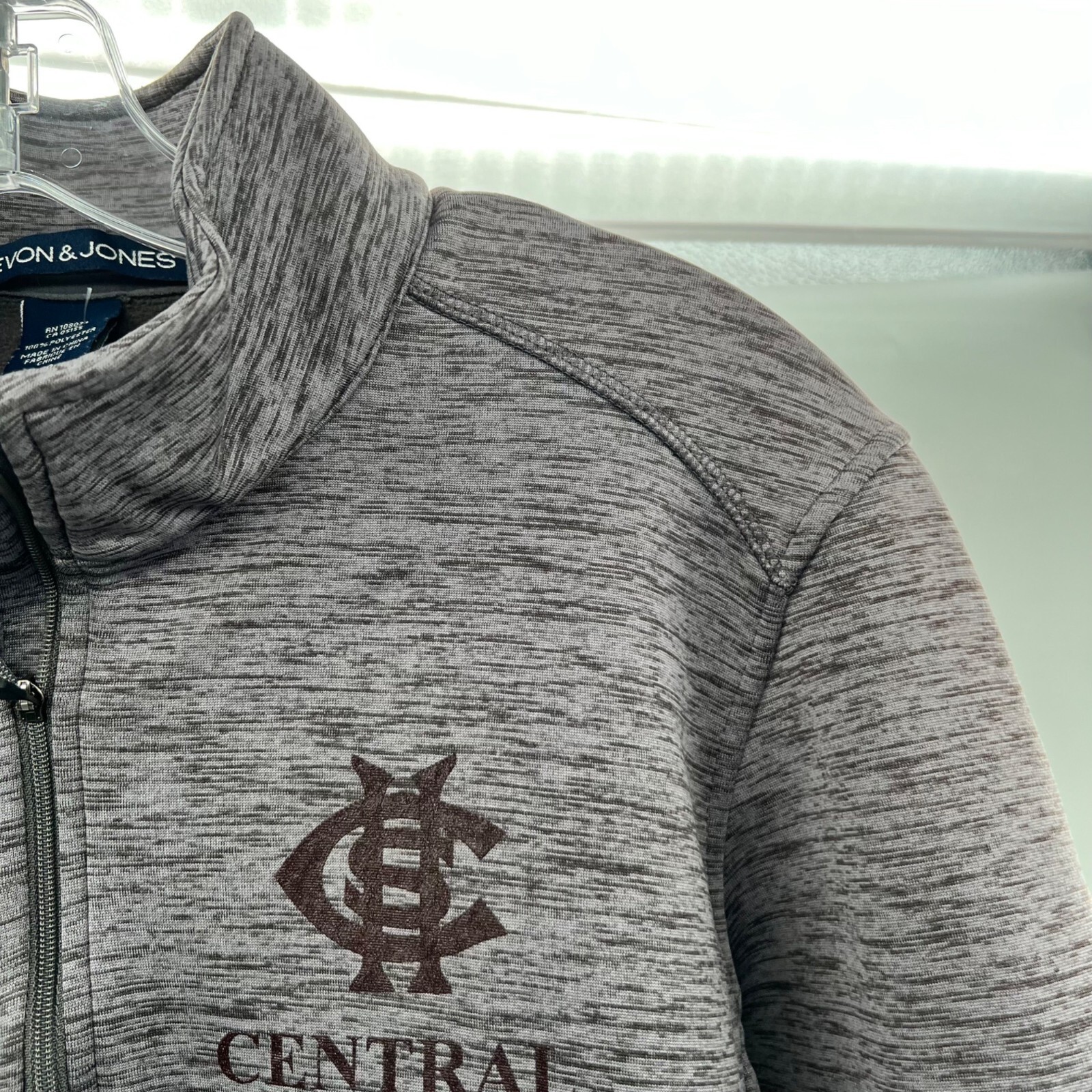 Devon & Jones Women’s 1/4 Zip Pullover Central Baseball Gray Space Dye Large