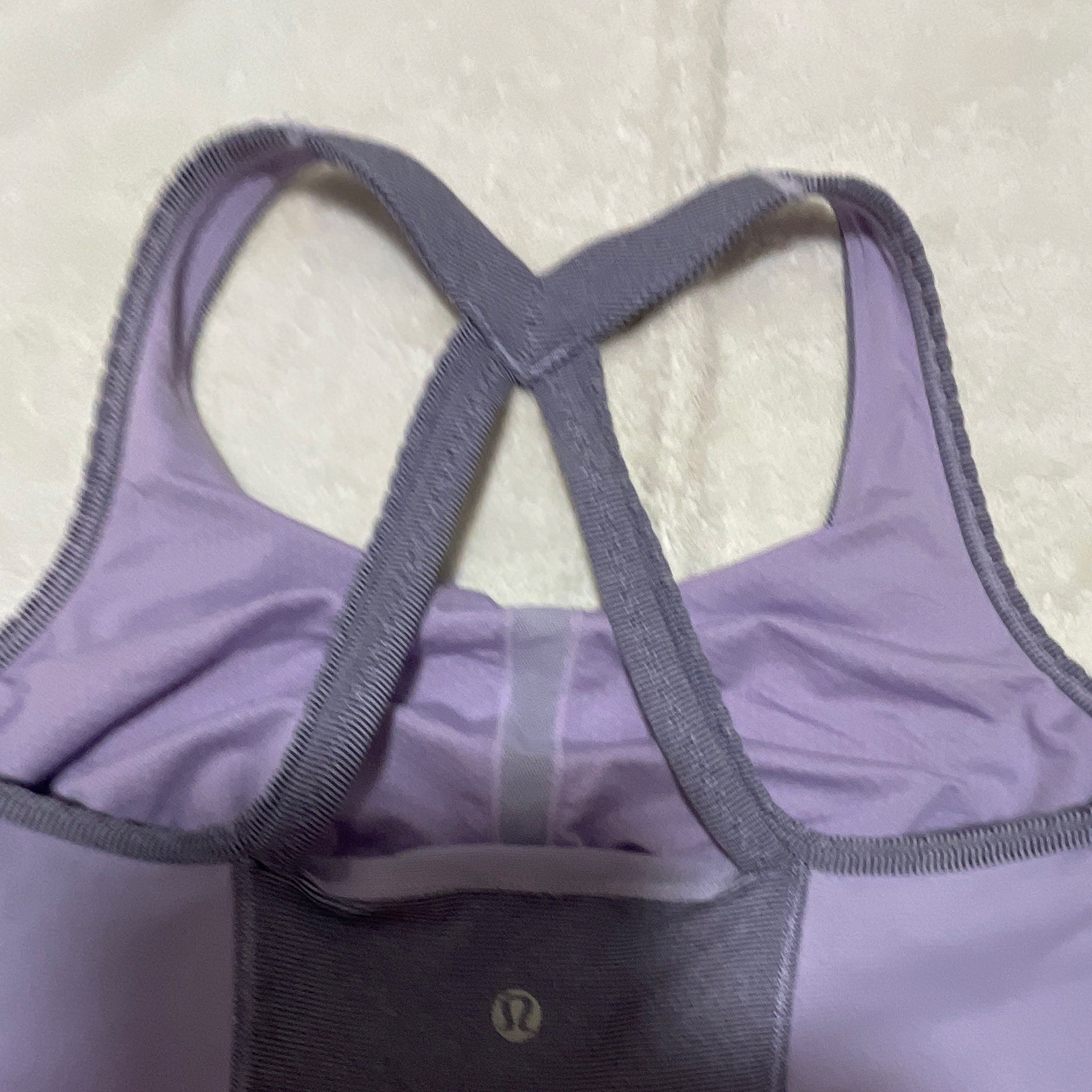 lululemon Purple/Gray Solid Racerback Scoop Neck Stretch Tank Activewear 6
