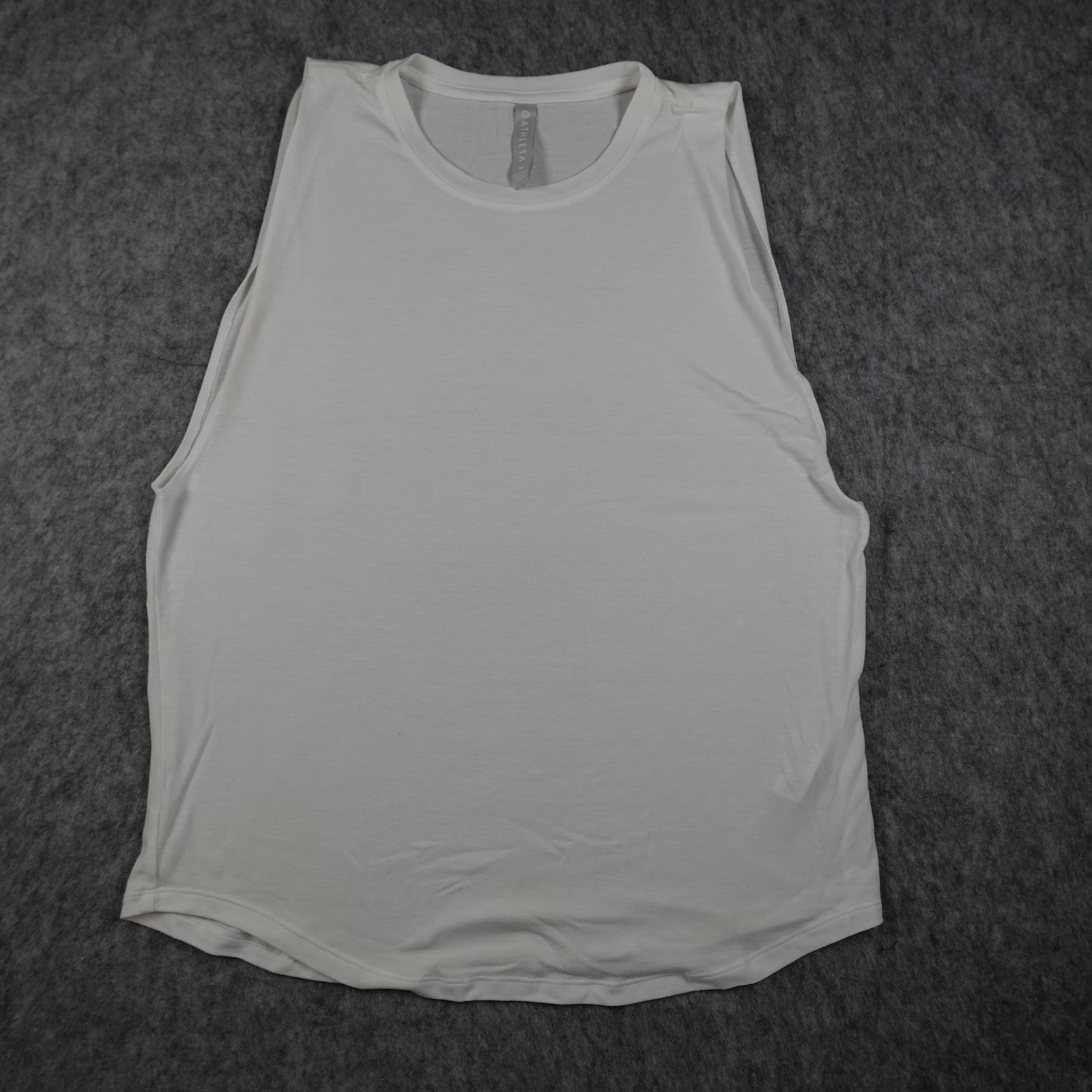 Athleta Top Women Medium White Muscle Tank Sleeveless Athleisure Workout Gym