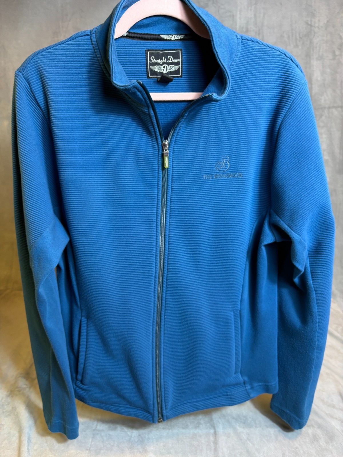 Straight Down Broadmoor Blue Pullover Womens 1/4 Zip Golf Performance Ribbed XL