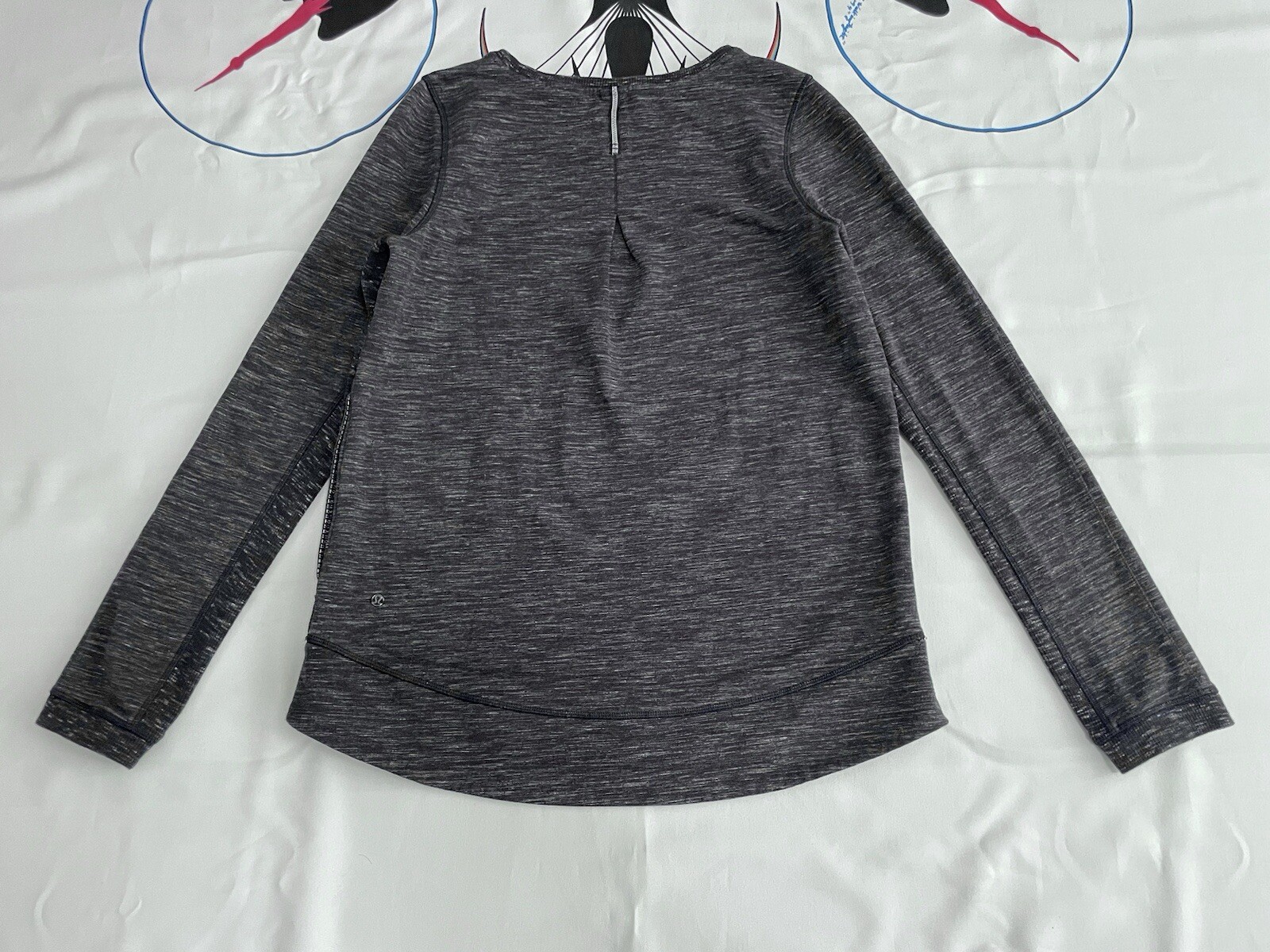 Womens Lululemon Exhalation Pullover II Sweater Heathered Marled Black 10