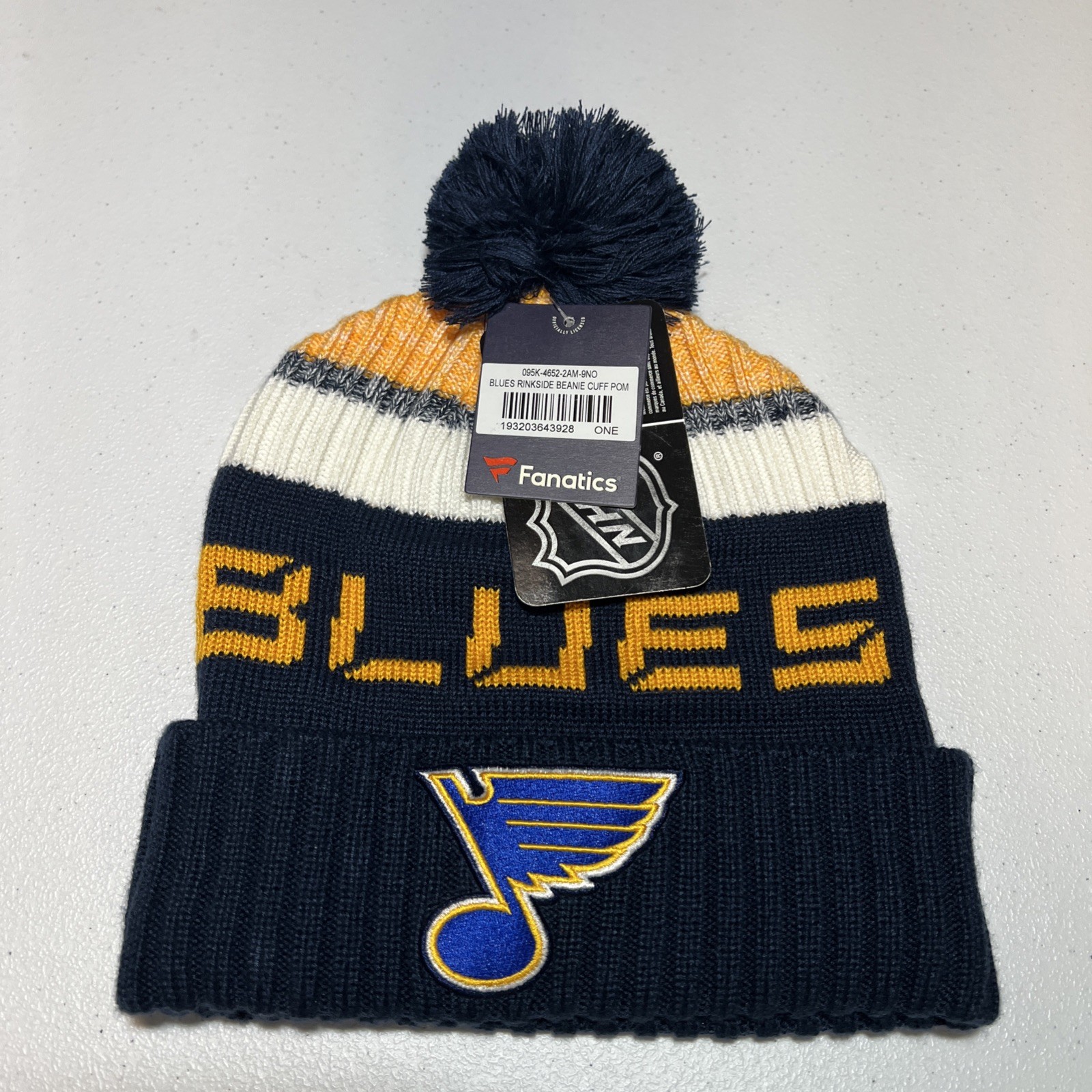 Fanatics NHL St. Louis Blues One Size Blue Beanie Hat with Pom NHL