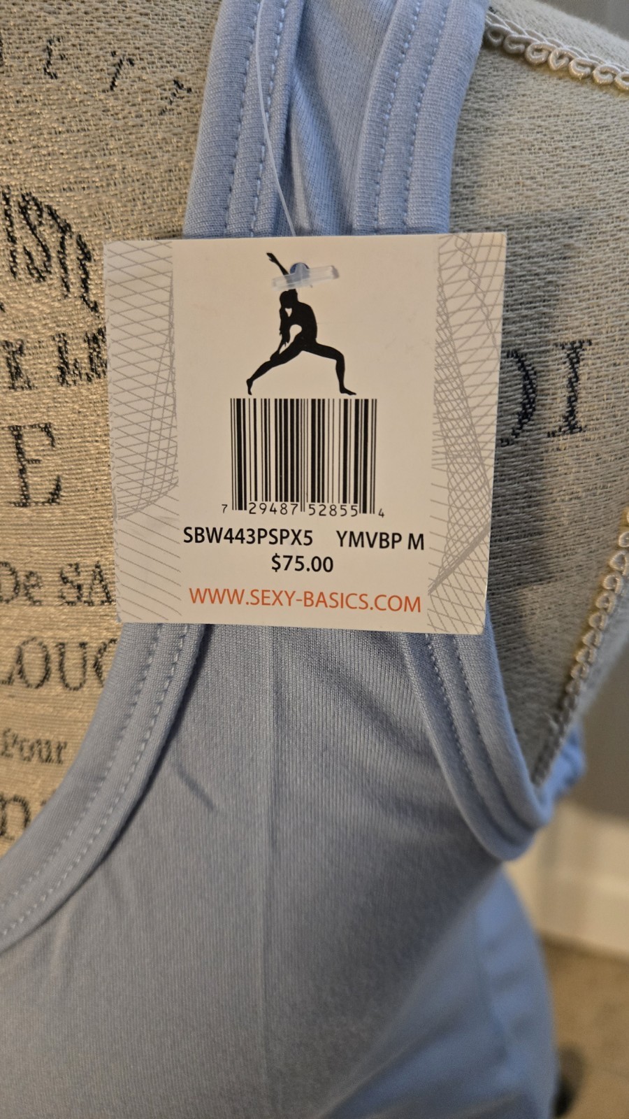 Sexy Basics Light Blue Racerback Tank Top Women’s M Stretch Scoop Neck