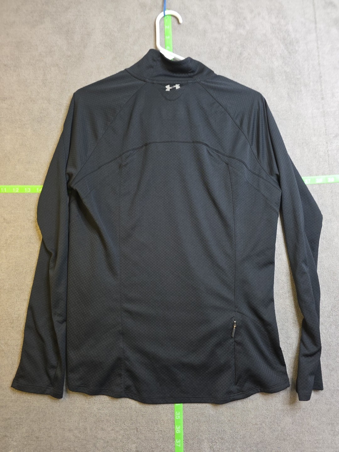 Under Armour Semi-Fitted Pullover Women’s Large Black Heatgear 1/4 Zip Waffle