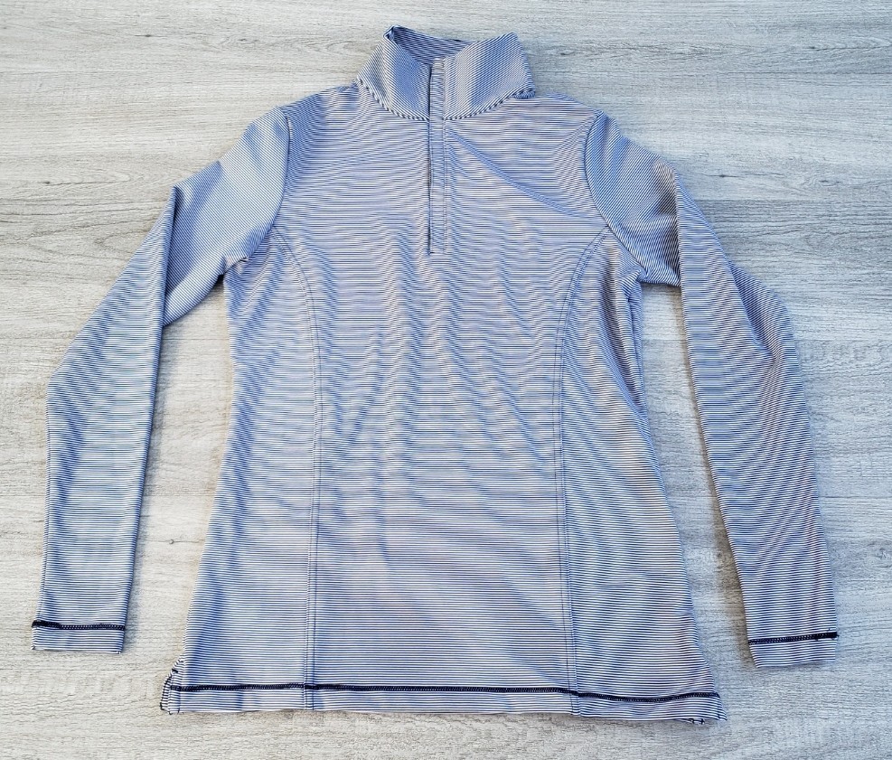 Peter Millar Women’s Performance 1/4 Zip Pullover Navy White Stripe UPF 50+ XS