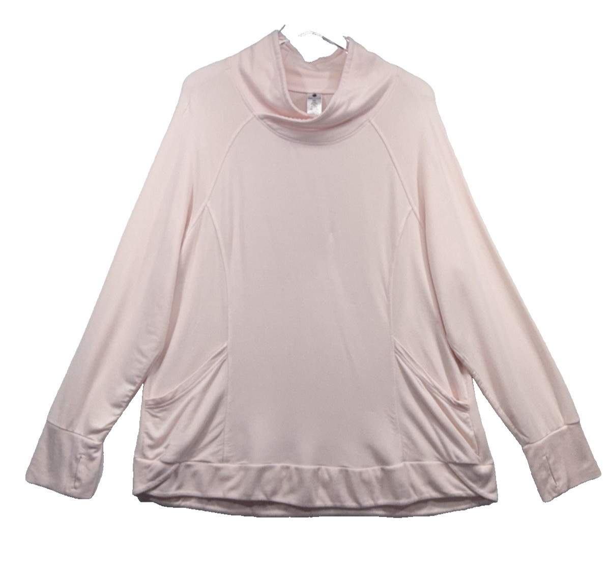 Yogalicious Long Sleeve Relaxed Fit Athleisure Top – Pale Pink – Women’s XL